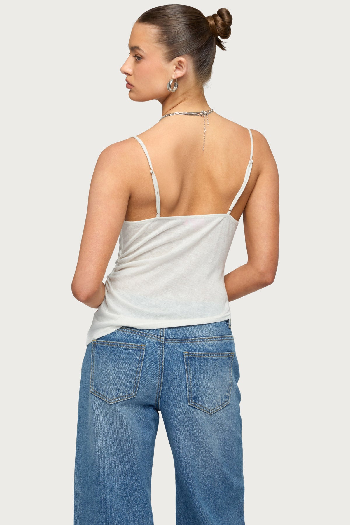 Asymmetric Cowl Neck Tank Top-Milans Time