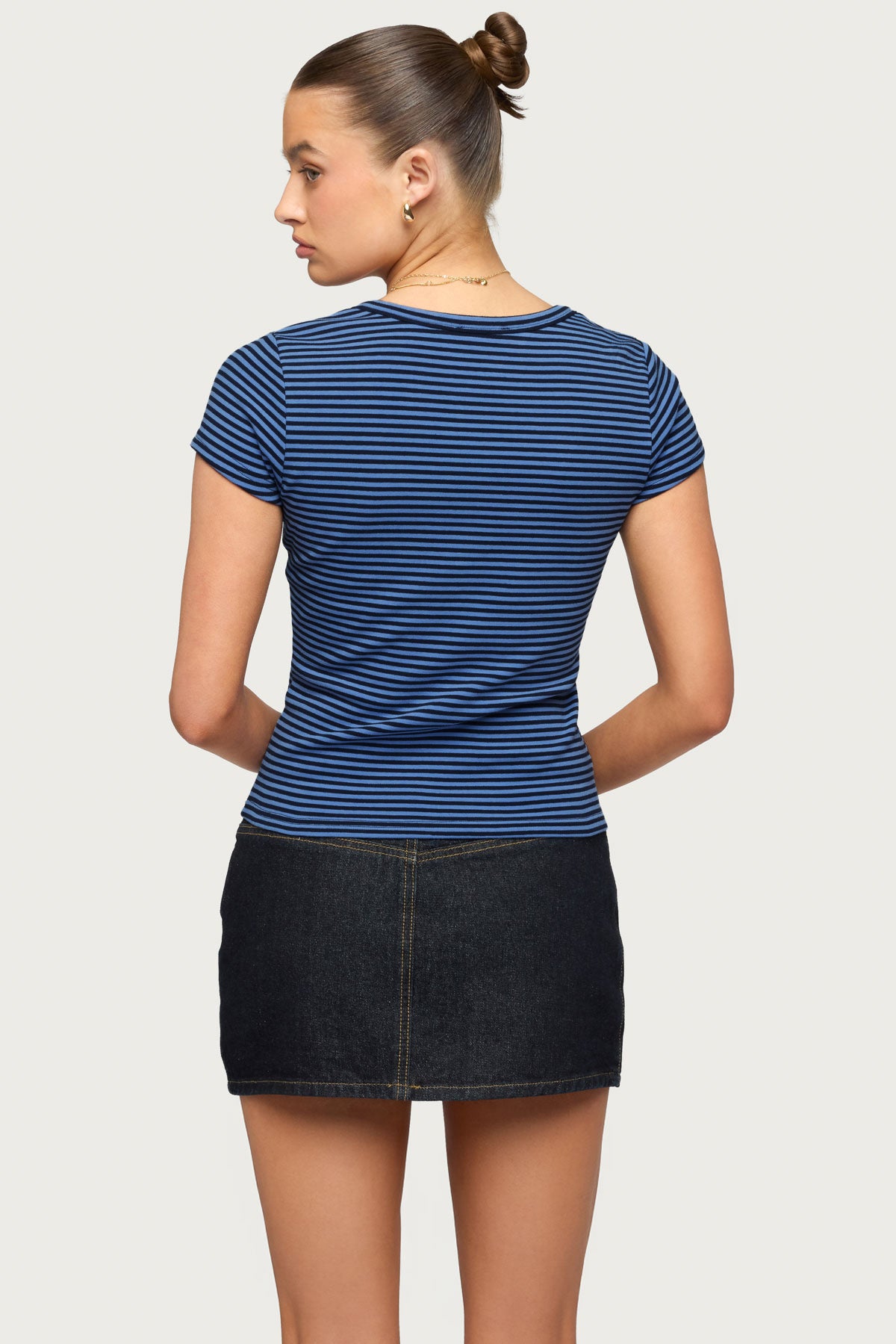 Kady Striped Henley T Shirt-Milans Time