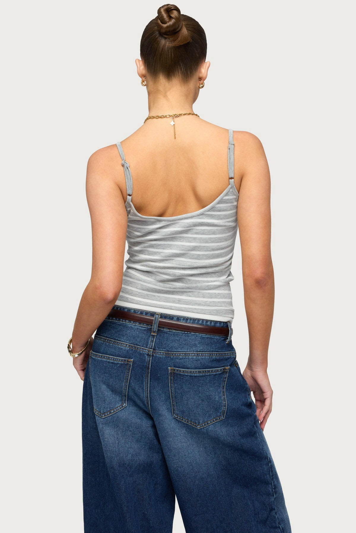 Layered Contrast Striped Tank Top-Milans Time