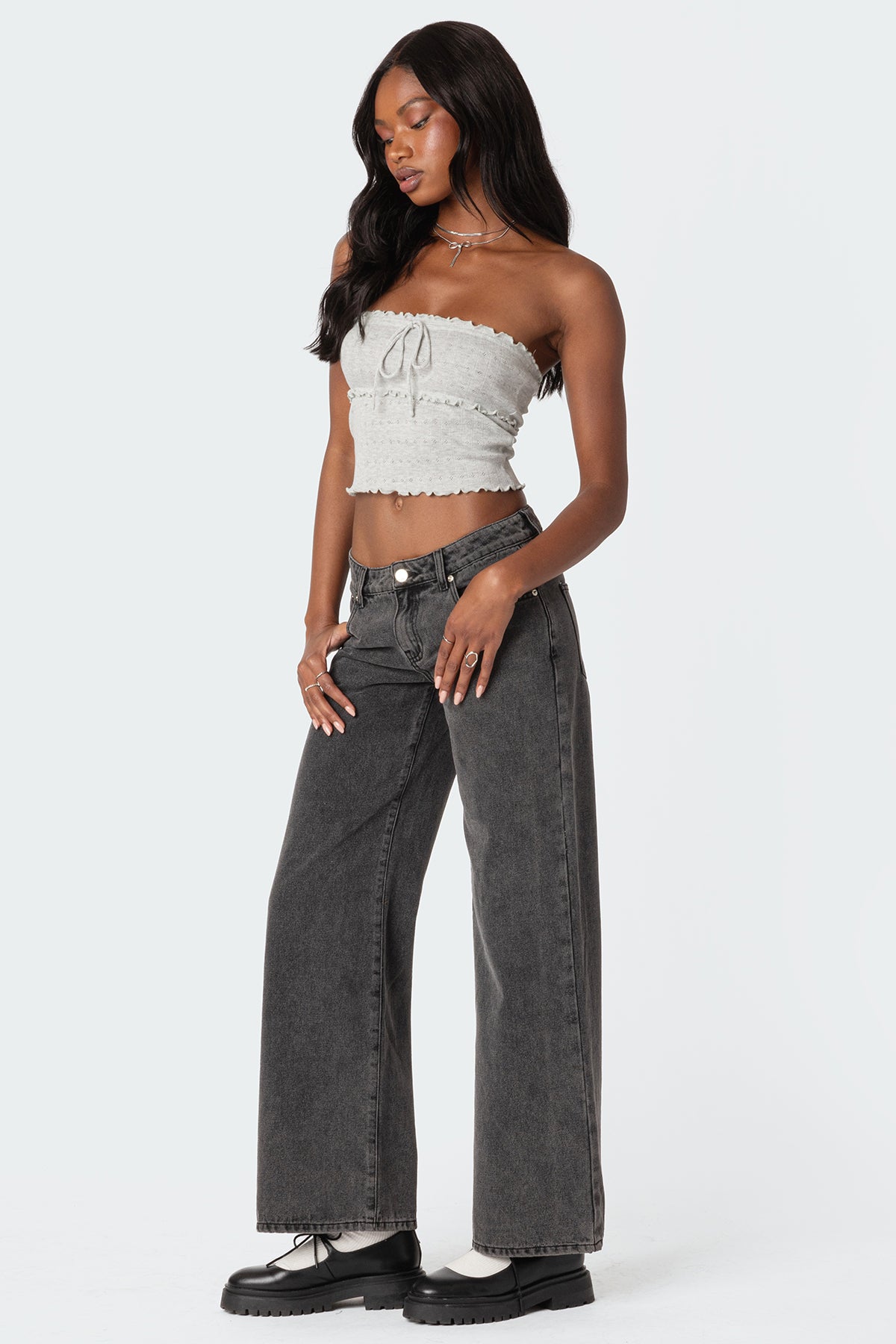 Savannah Pointelle Tube Top-Milans Time