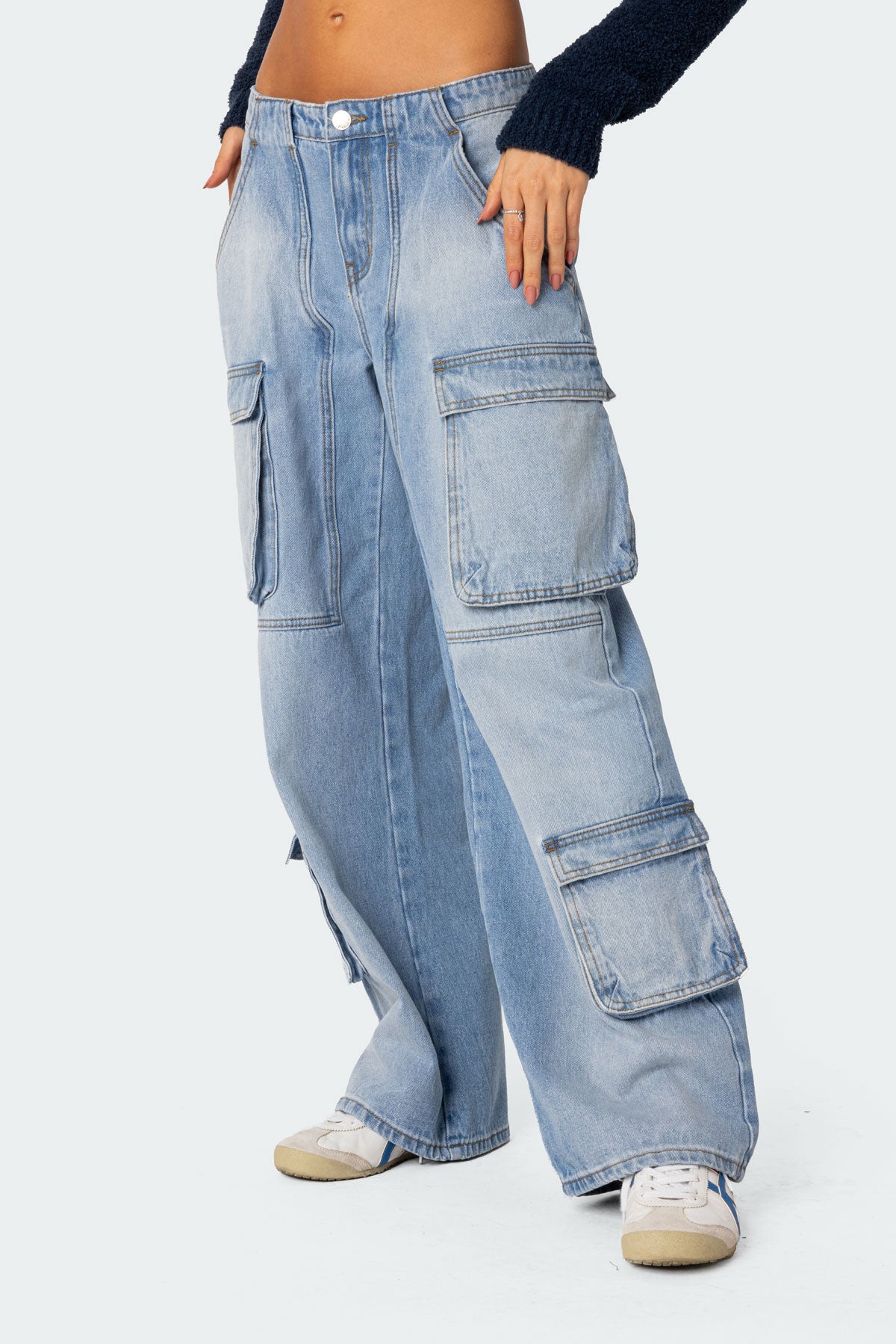 Tara Low Rise Baggy Cargo Jeans-Milans Time