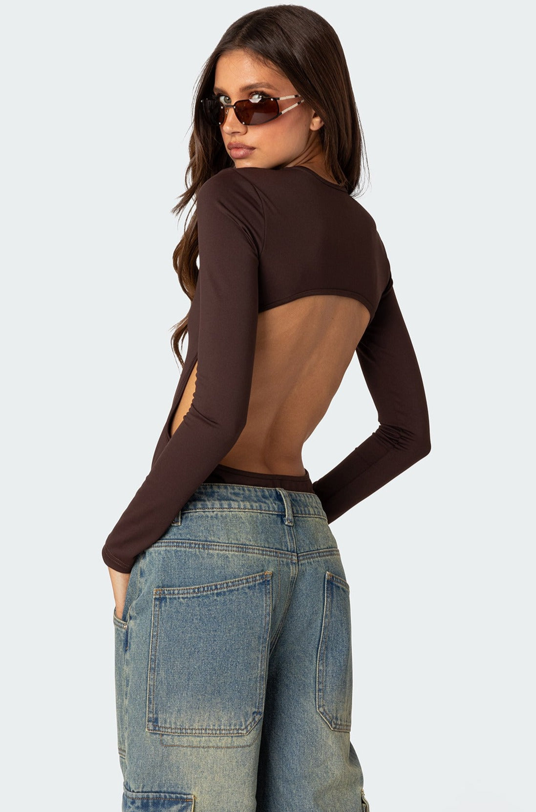 Neta Back Cut Out Bodysuit-Milans Time