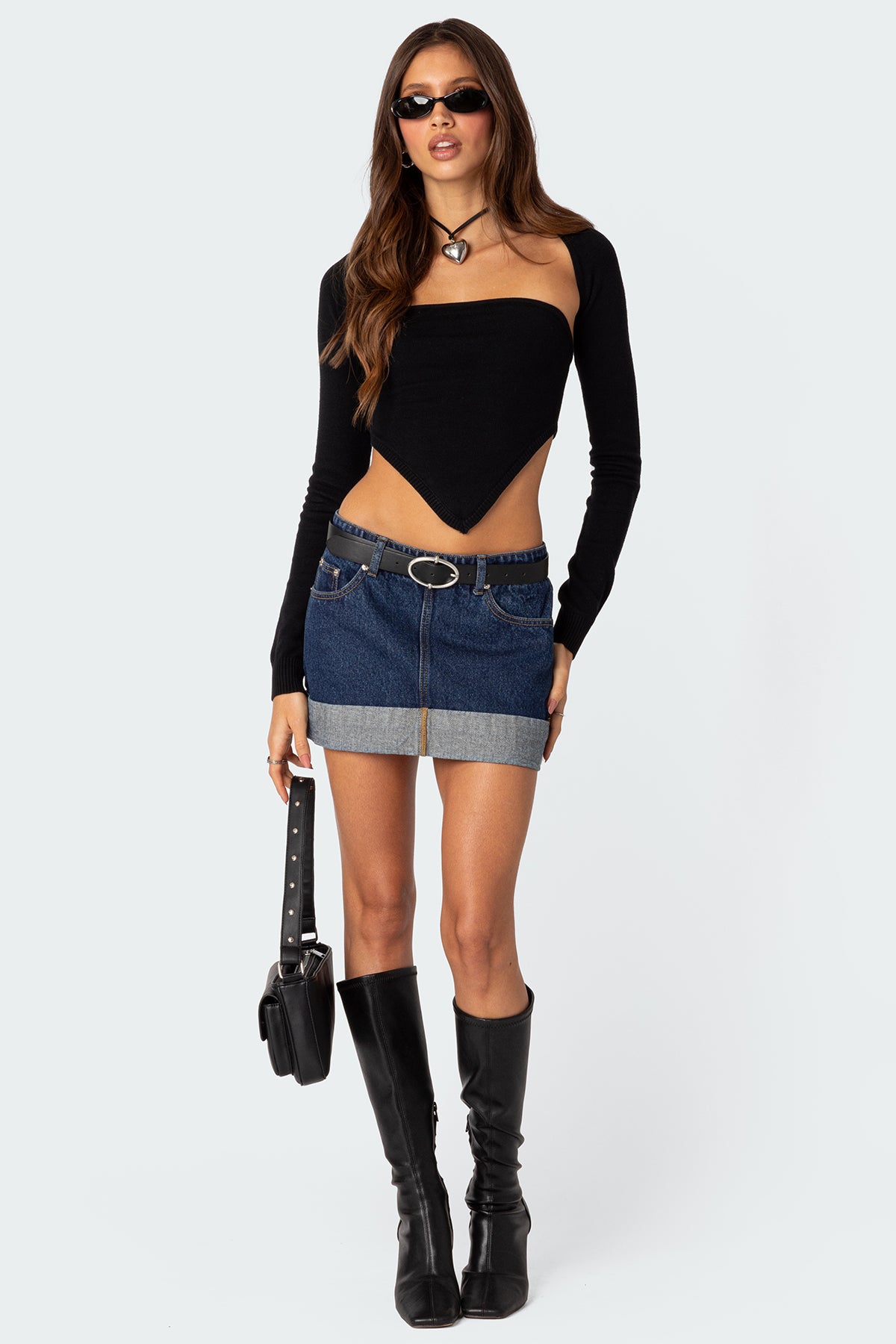 Two Piece Knit Triangle Shrug Top-Milans Time