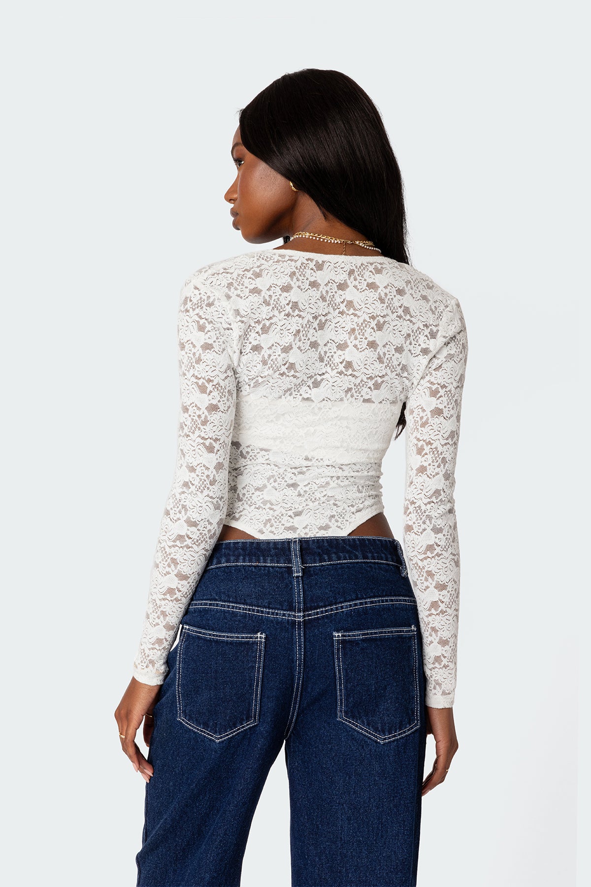 Zoey Sheer Lace Two Piece Bodysuit-Milans Time