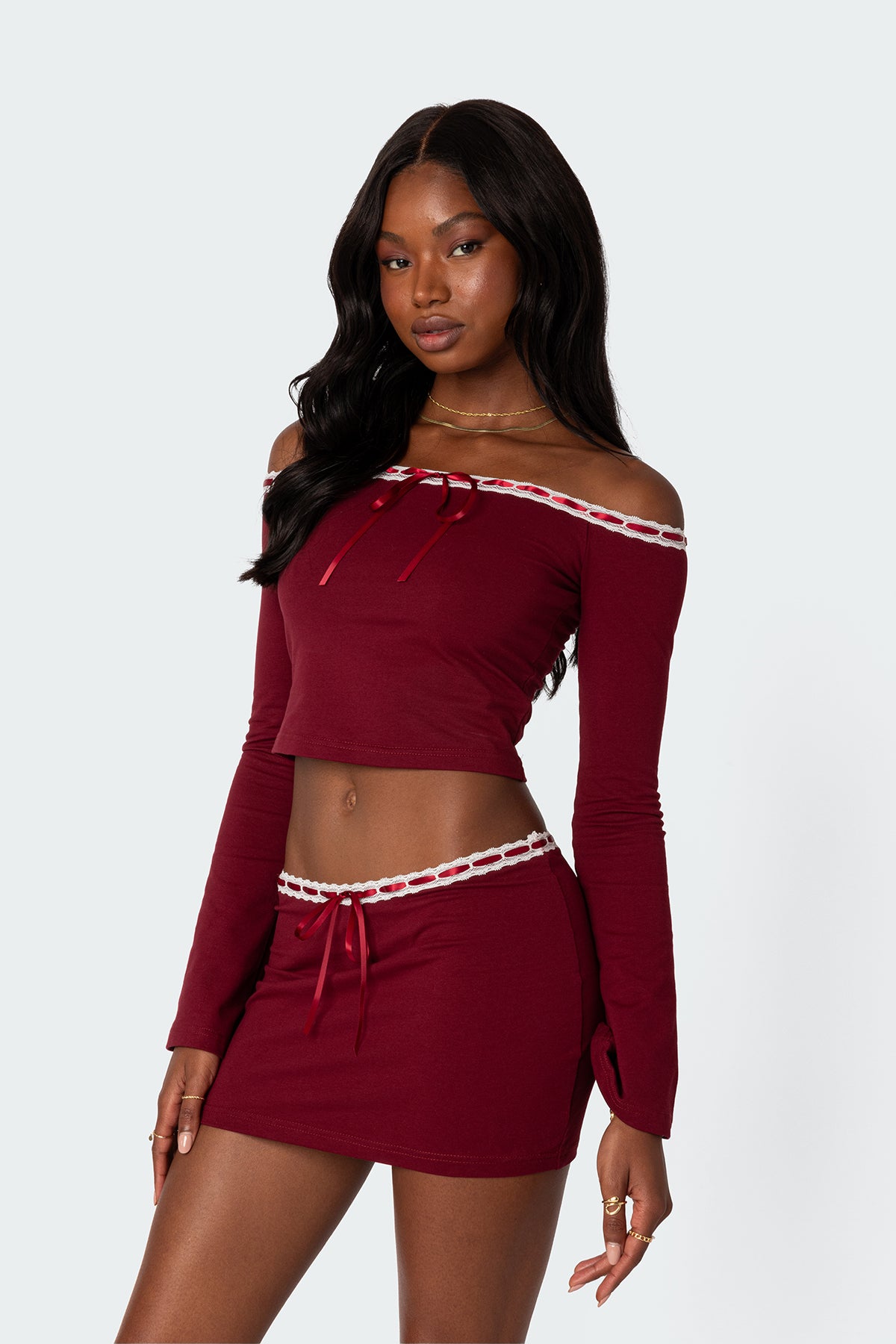 Seline Ribbon Trim Top-Milans Time