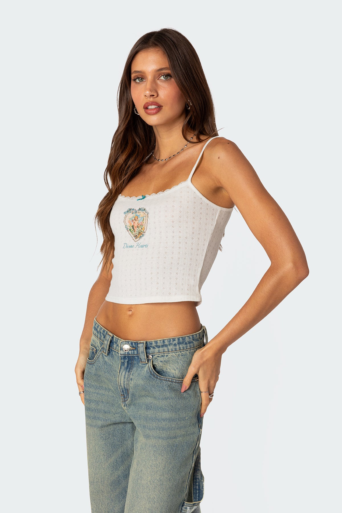 Divine Hearts Pointelle Tank Top-Milans Time