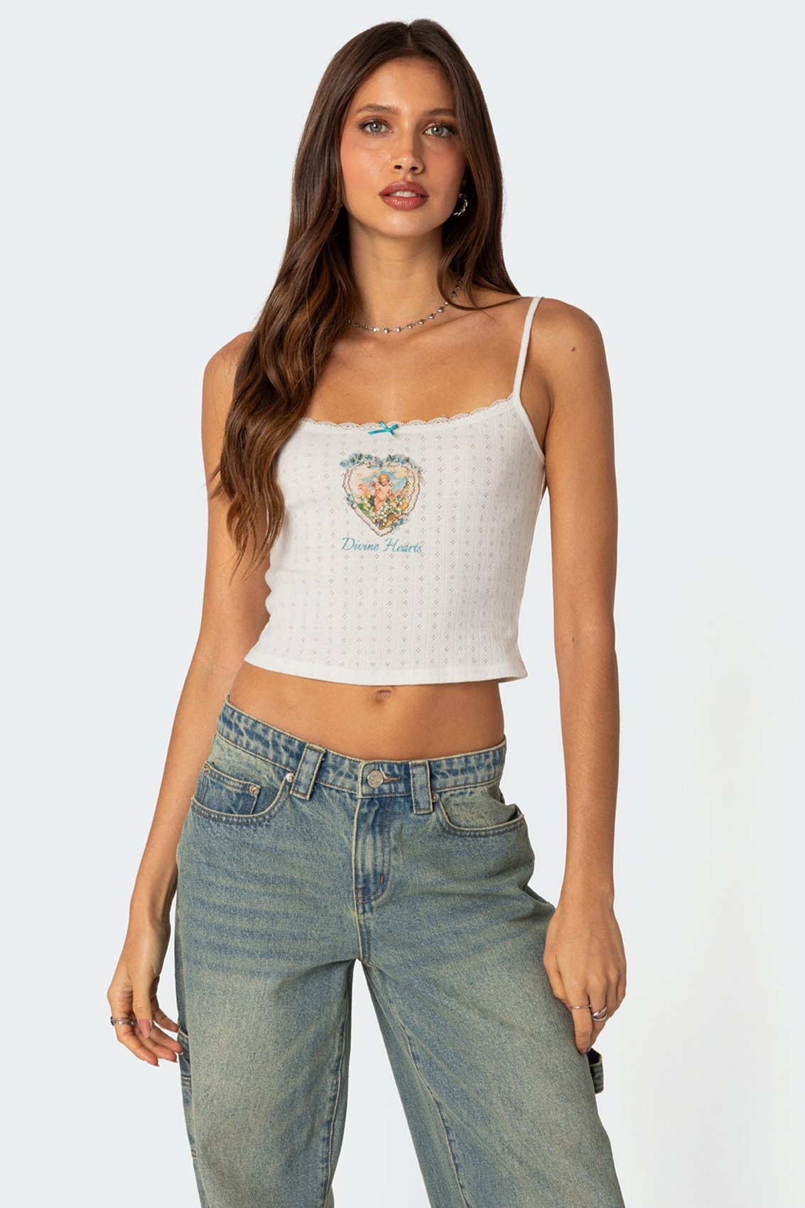 Divine Hearts Pointelle Tank Top-Milans Time