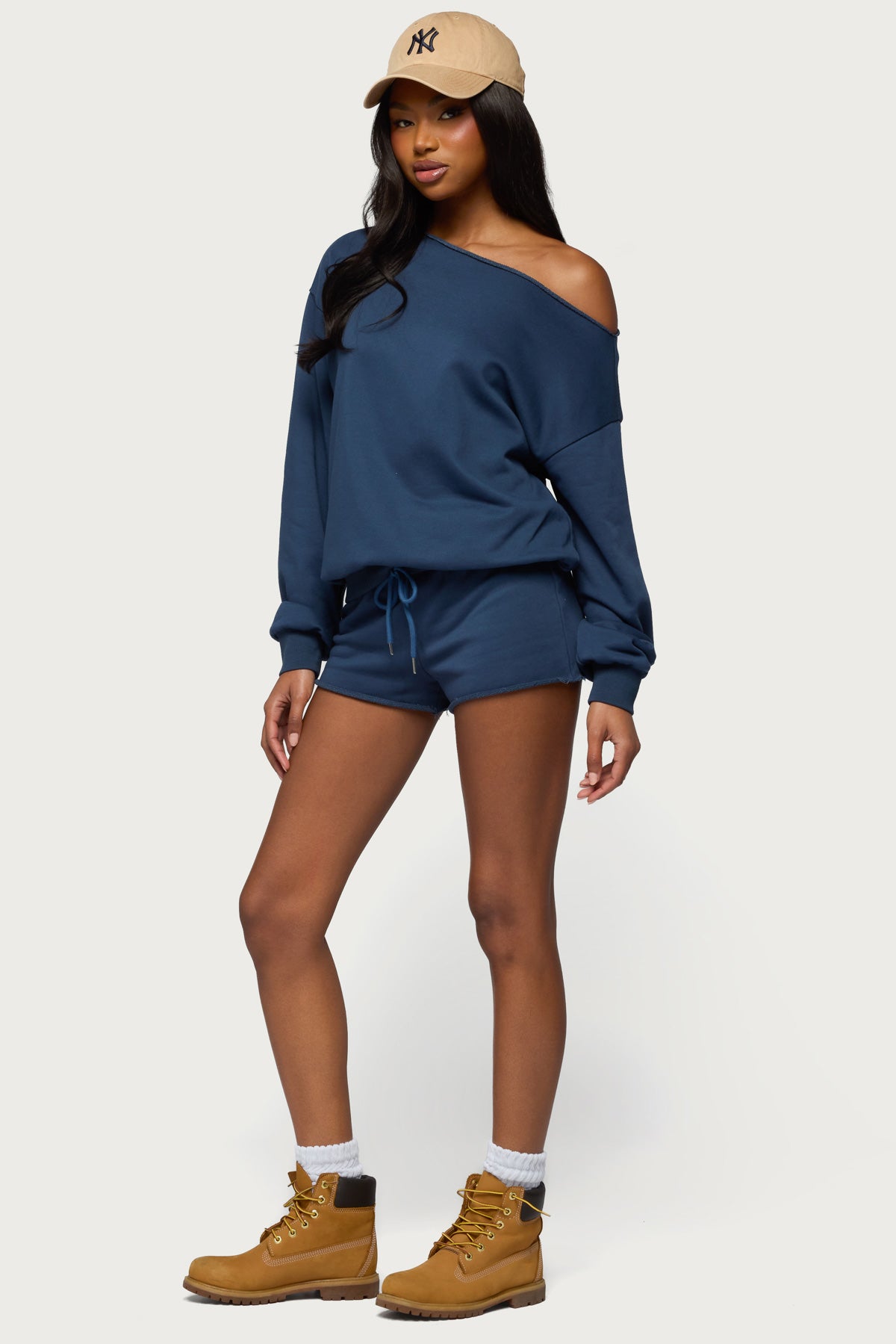Juana Off Shoulder Lightweight Sweatshirt-Milans Time