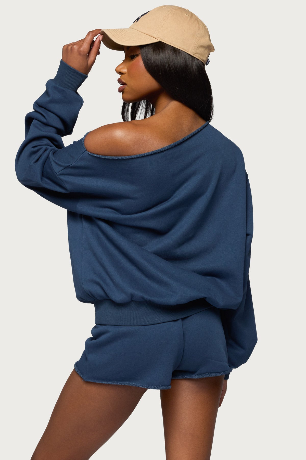 Juana Off Shoulder Lightweight Sweatshirt-Milans Time