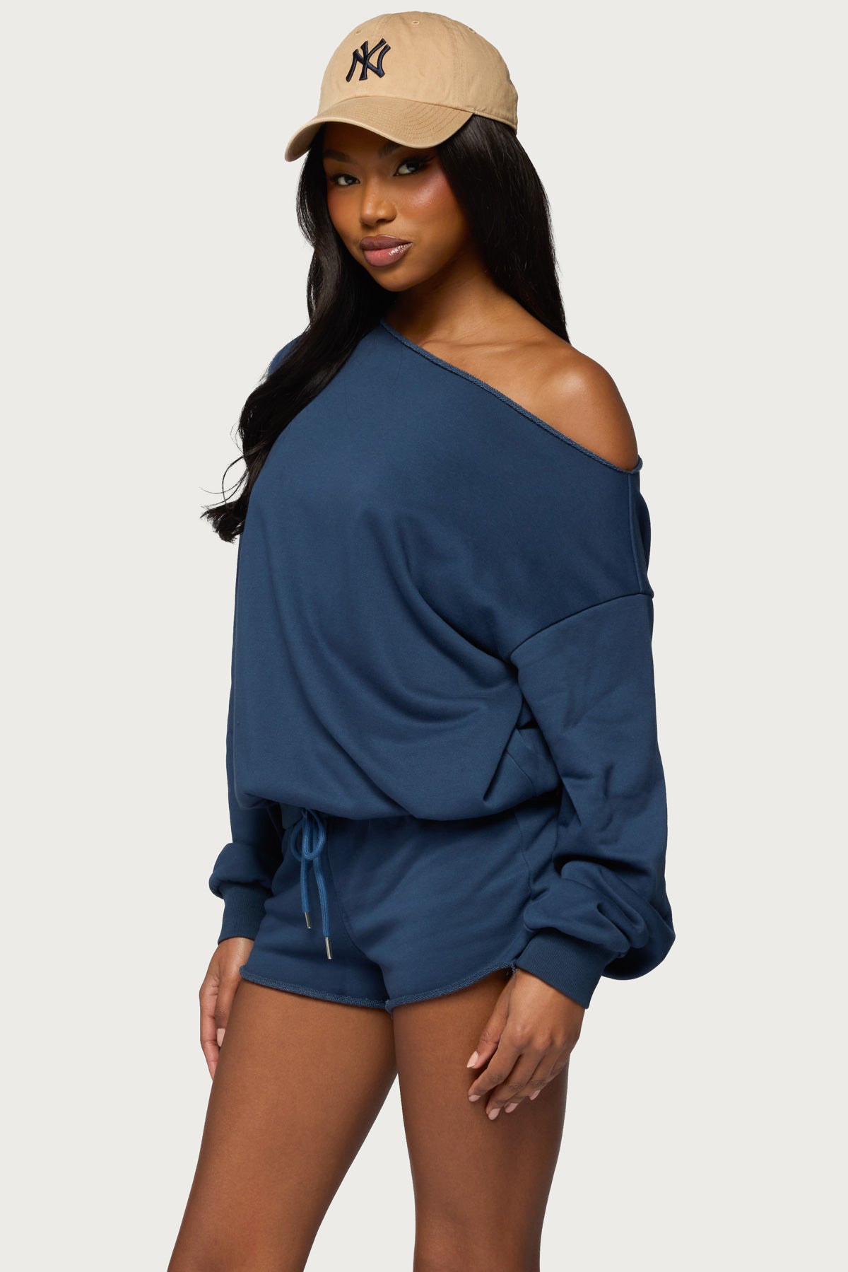 Juana Off Shoulder Lightweight Sweatshirt-Milans Time