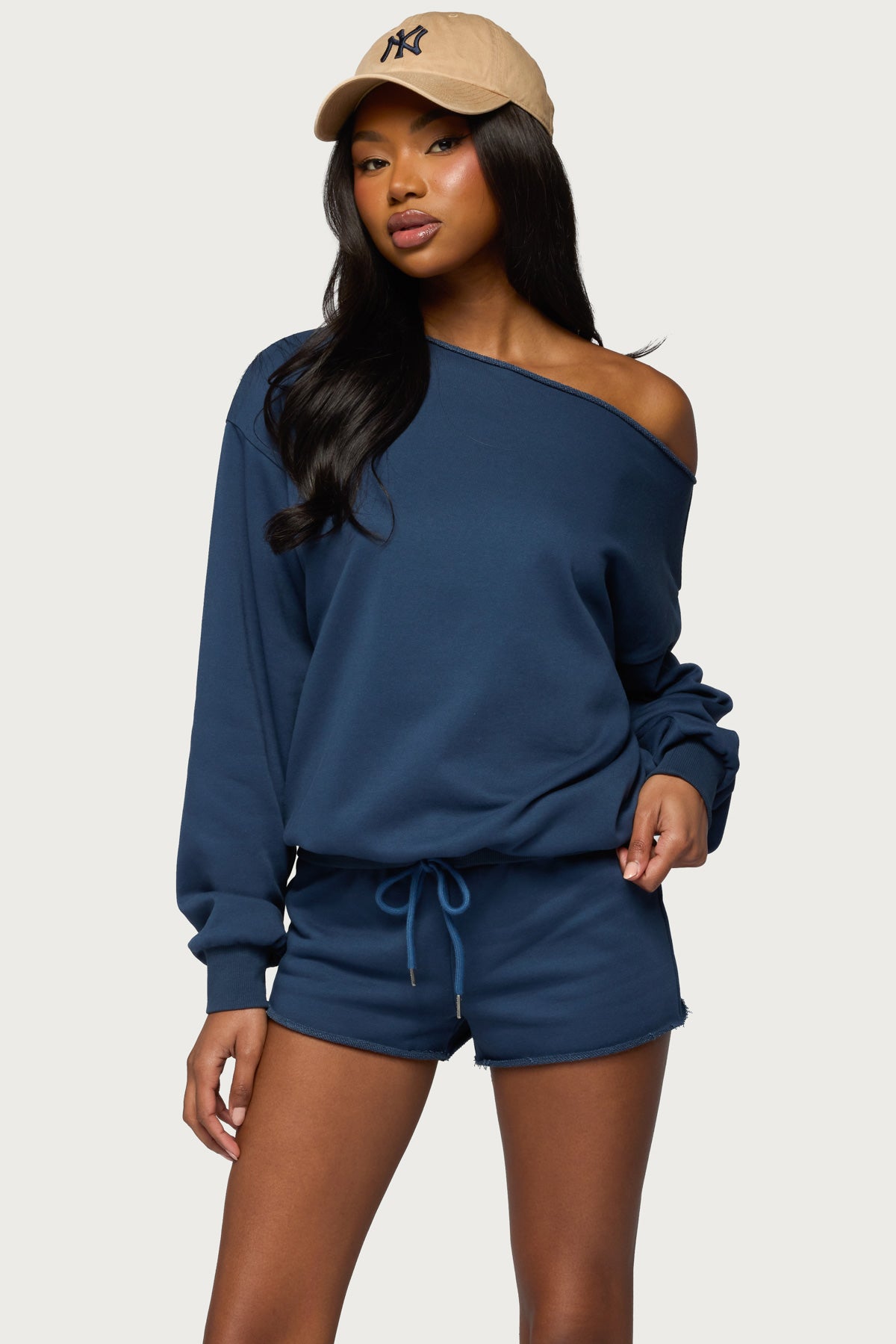 Juana Off Shoulder Lightweight Sweatshirt-Milans Time