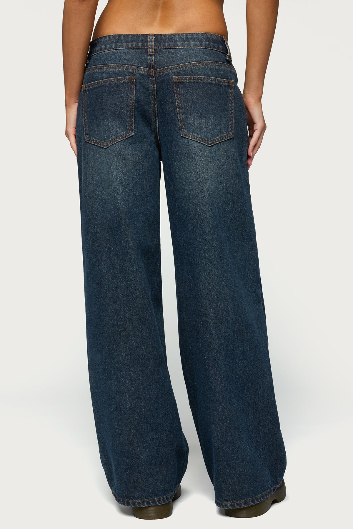 Heart Pockets Low Rise Baggy Jeans-Milans Time