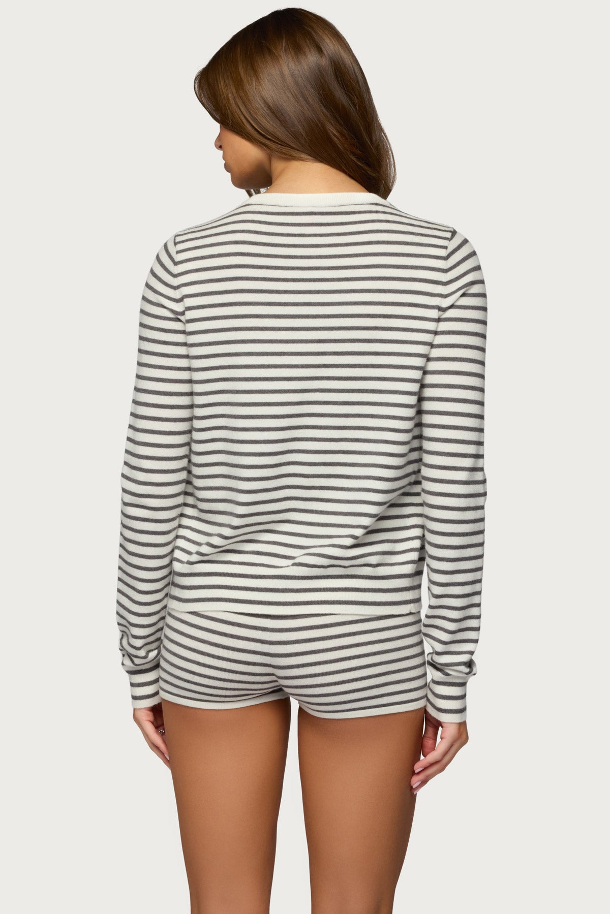 Lillian Striped Button Up Knit Cardigan-Milans Time