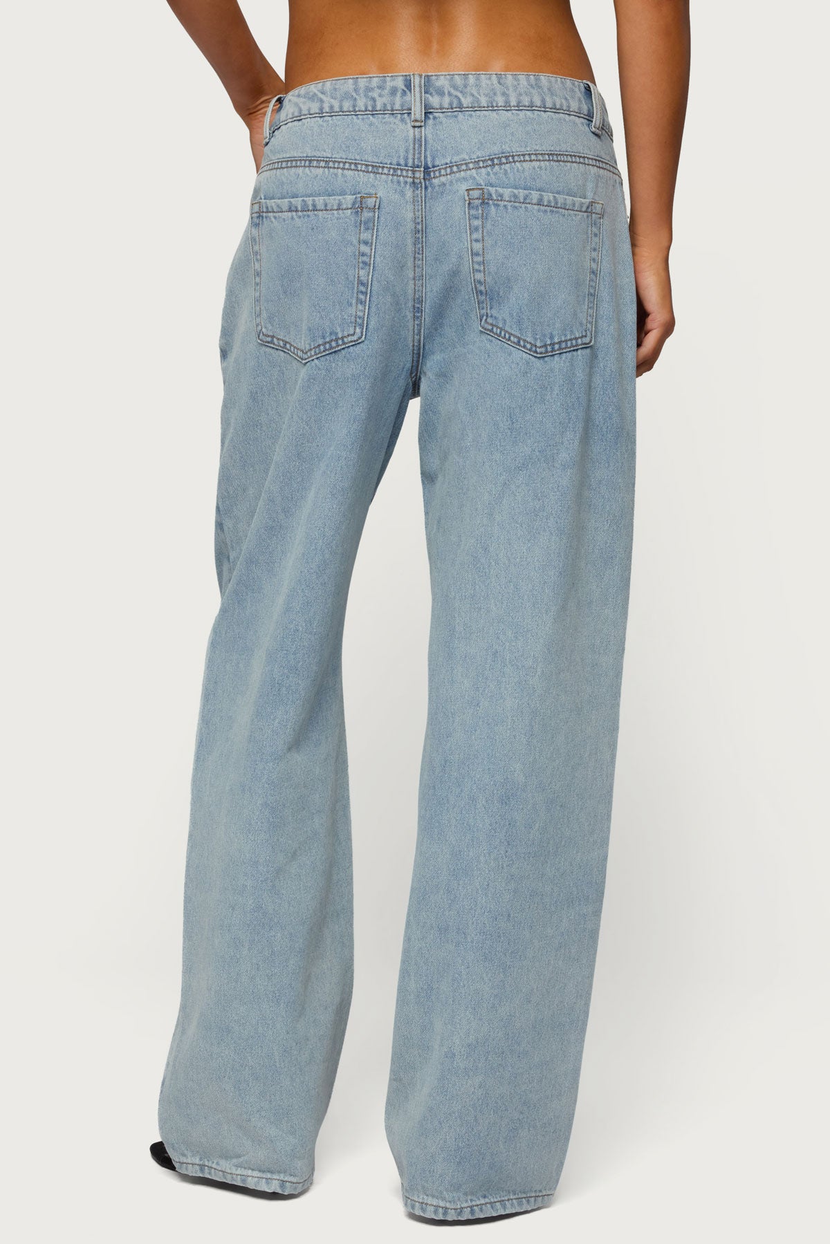 Dalina Washed Low Rise Baggy Jeans-Milans Time