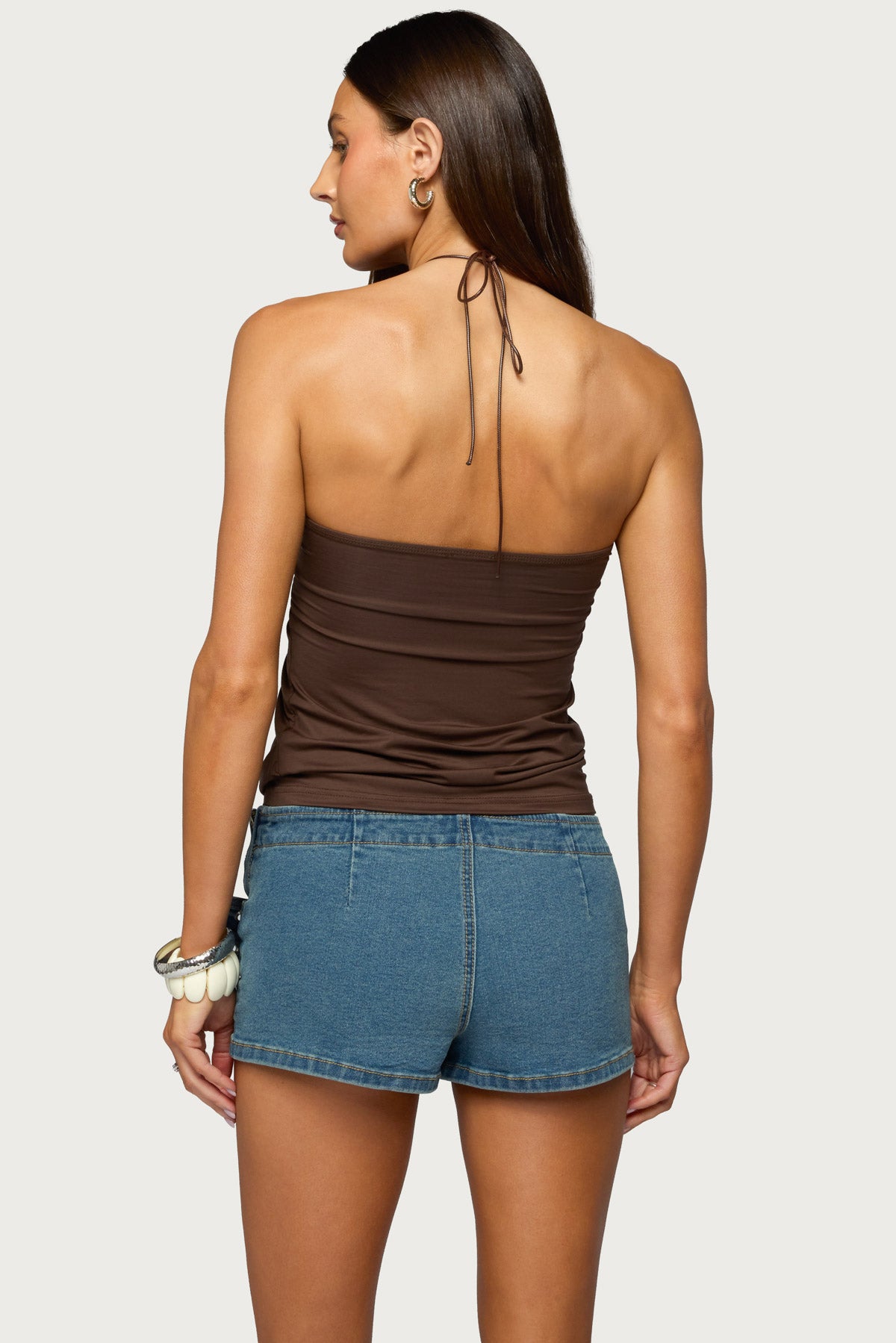 Itzel Ring Gathered Halter Top-Milans Time