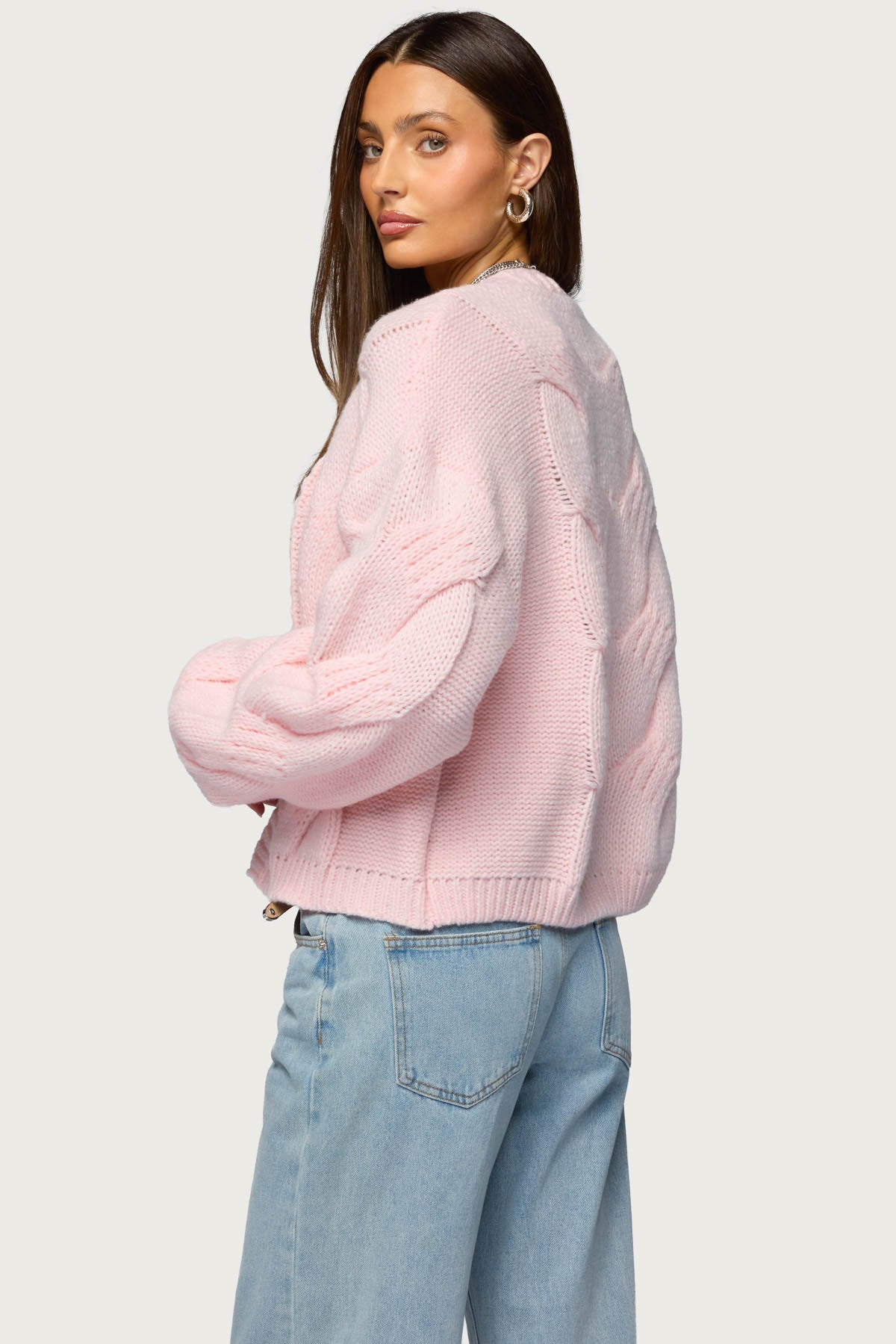 Braiden Chunky Cable Knit Cardigan-Milans Time