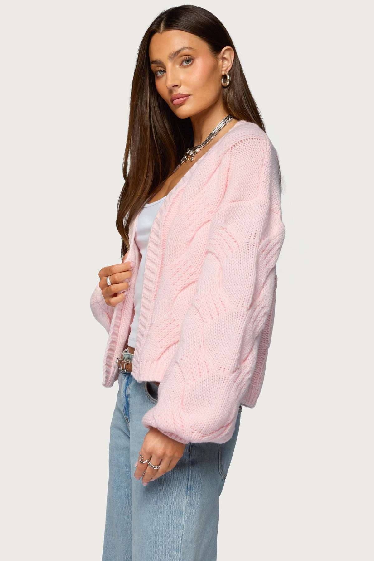 Braiden Chunky Cable Knit Cardigan-Milans Time