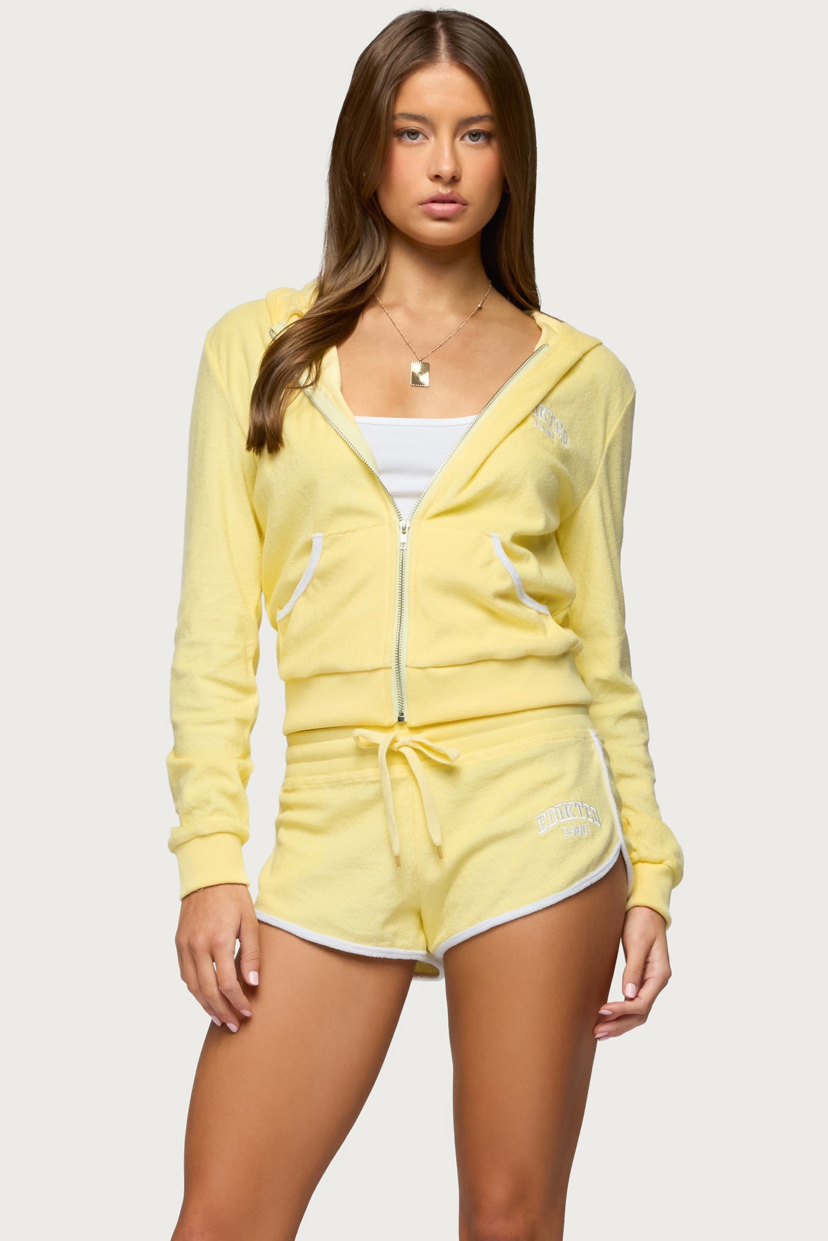 Madilyn Terry Cloth Zip Up Hoodie-Milans Time