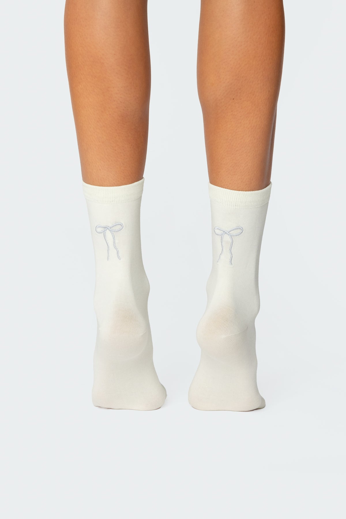 Embroidered Bow Socks-Milans Time