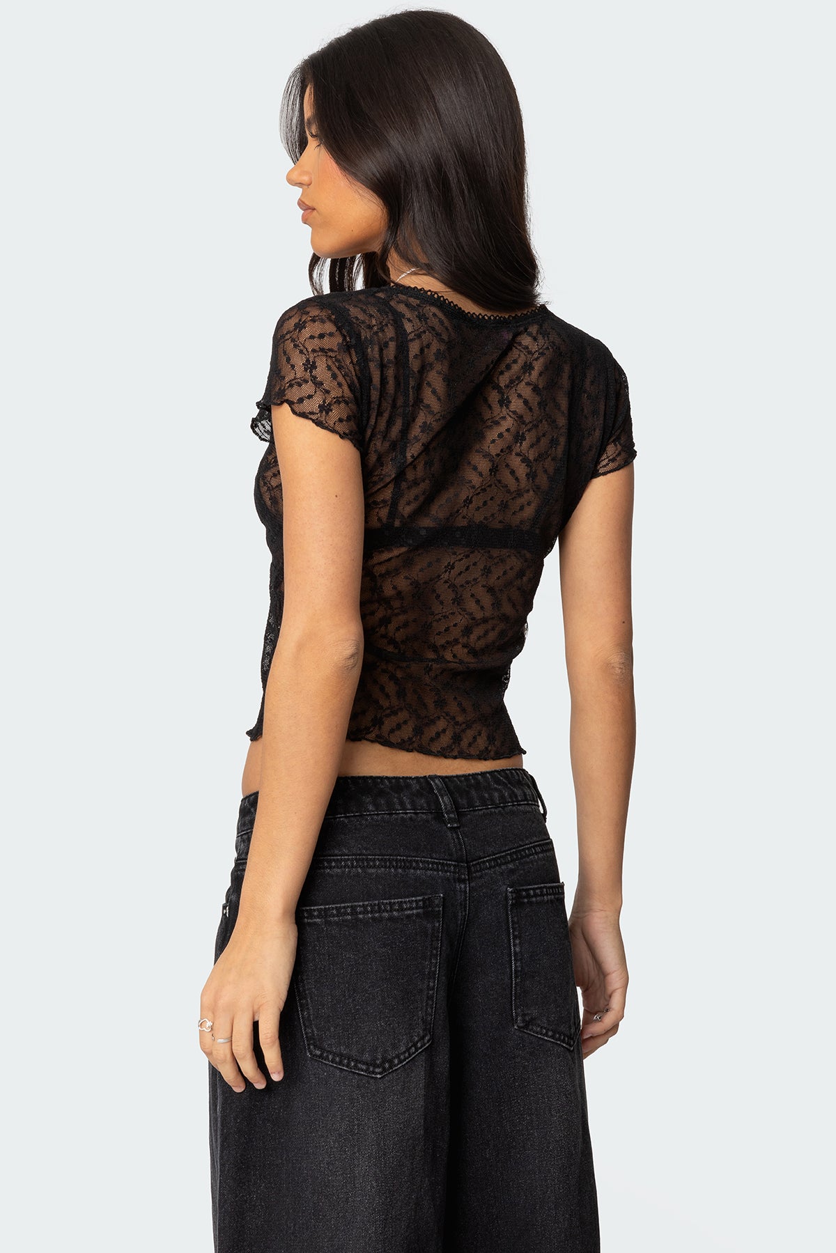 Julie Sheer Lace Top-Milans Time