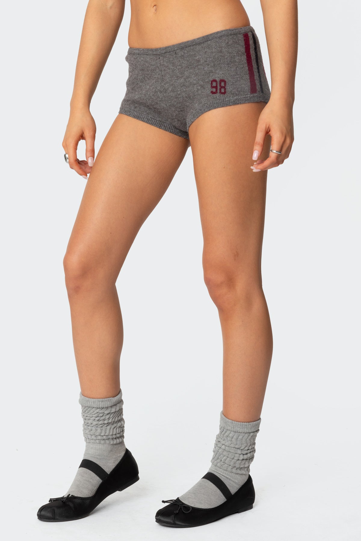 Heart Knit Micro Shorts-Milans Time