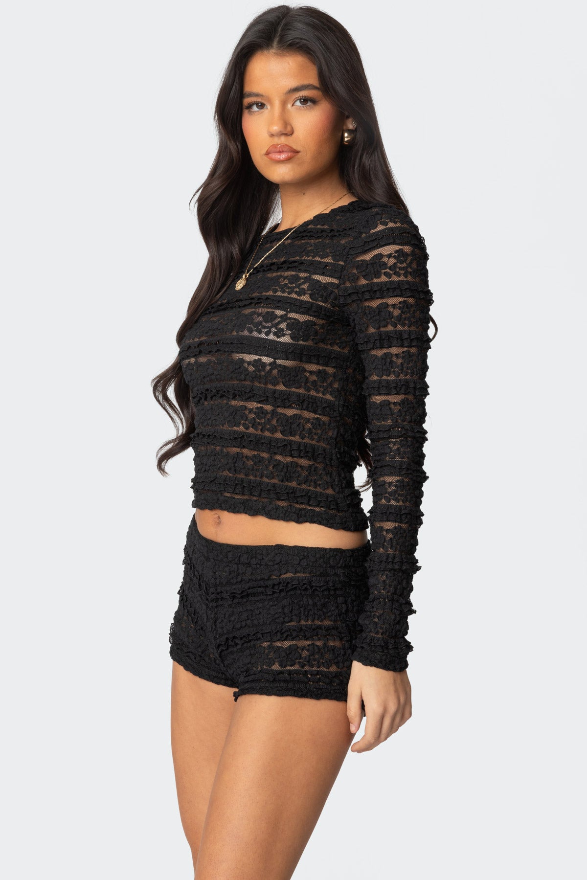 Maisley Sheer Lace Top-Milans Time