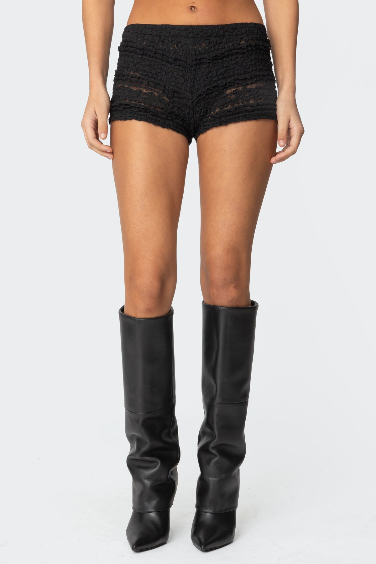 Maisley Sheer Lace Shorts-Milans Time