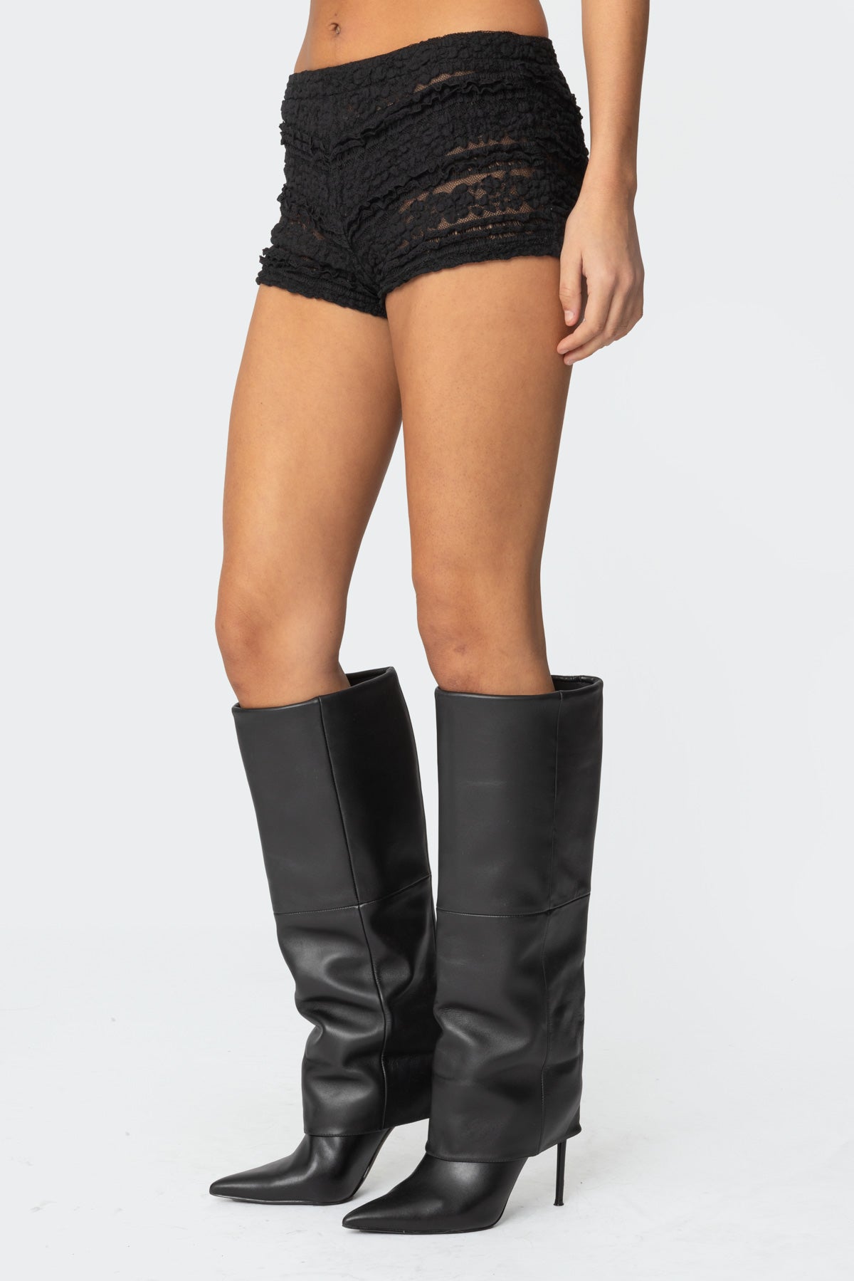 Maisley Sheer Lace Shorts-Milans Time