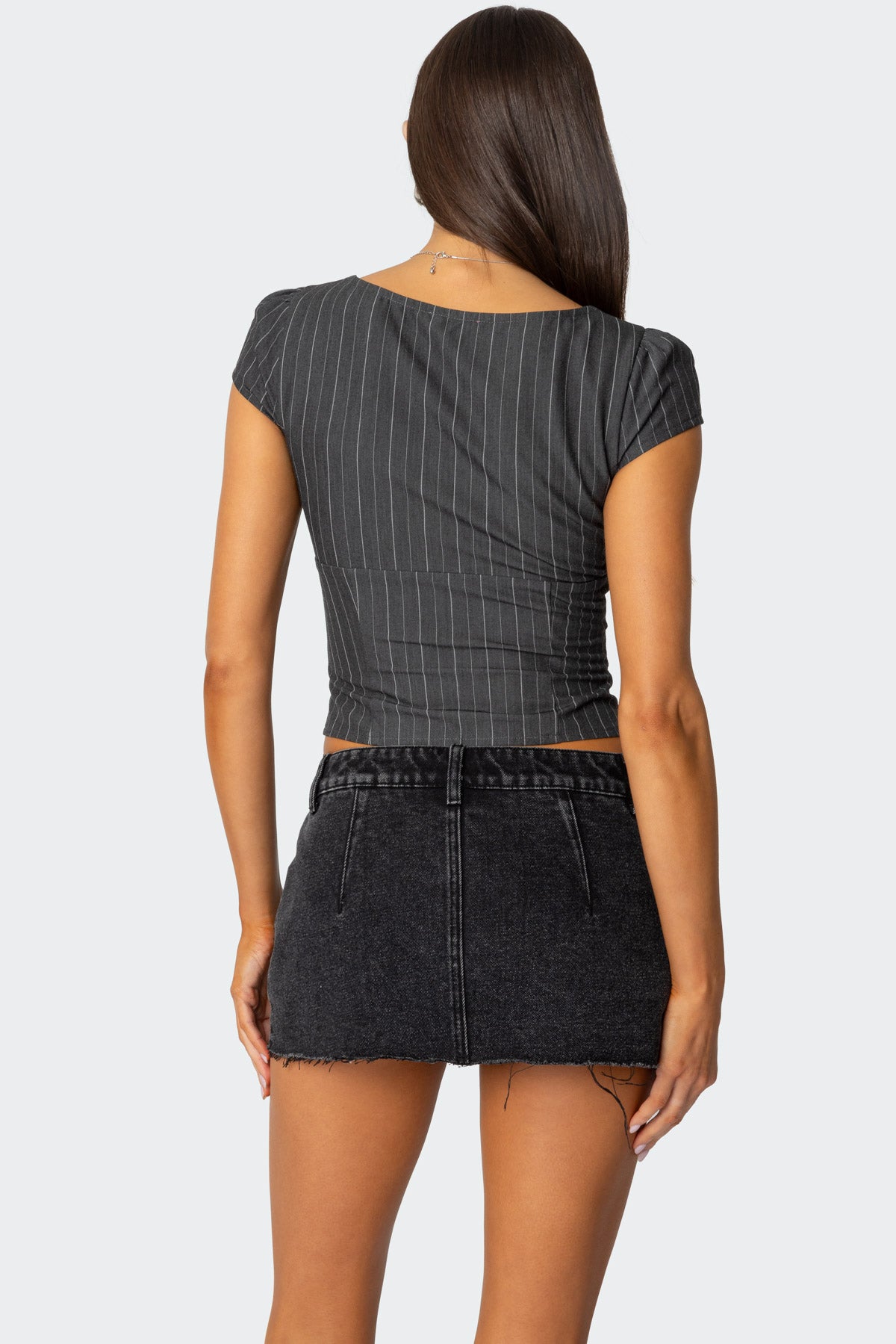 Keni Pinstripe Zip Up Top-Milans Time