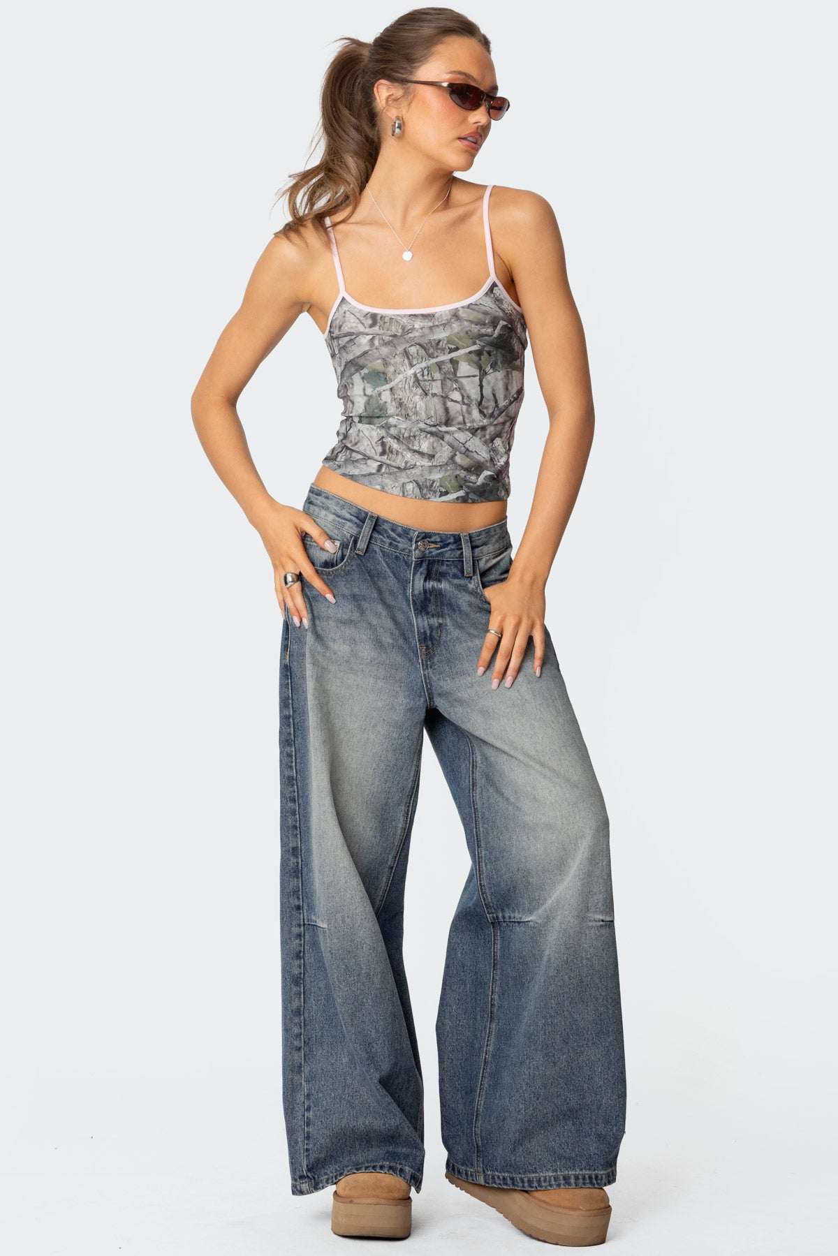 Camo Contrast Tank Top-Milans Time