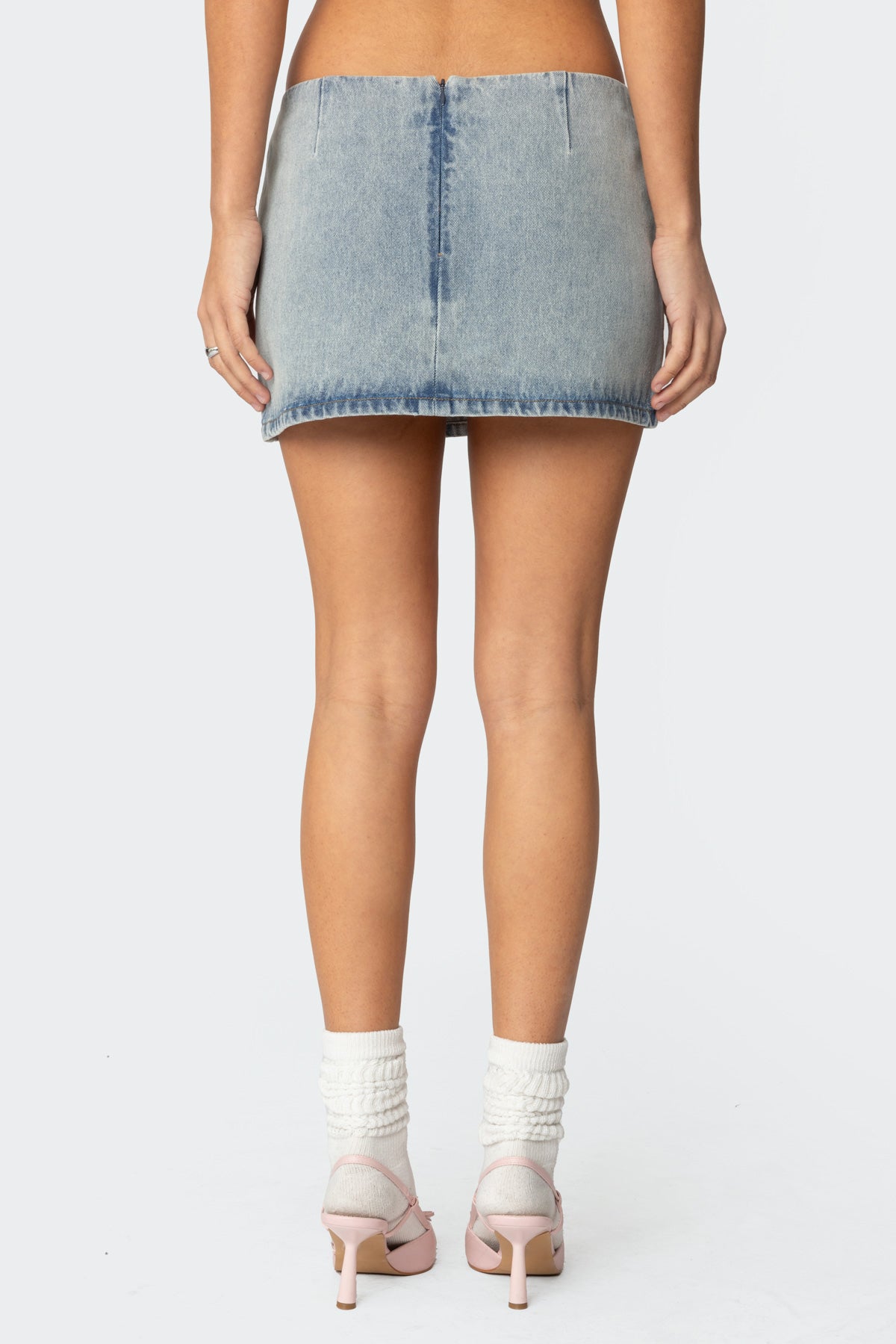 Bowdie Washed Denim Mini Skirt-Milans Time