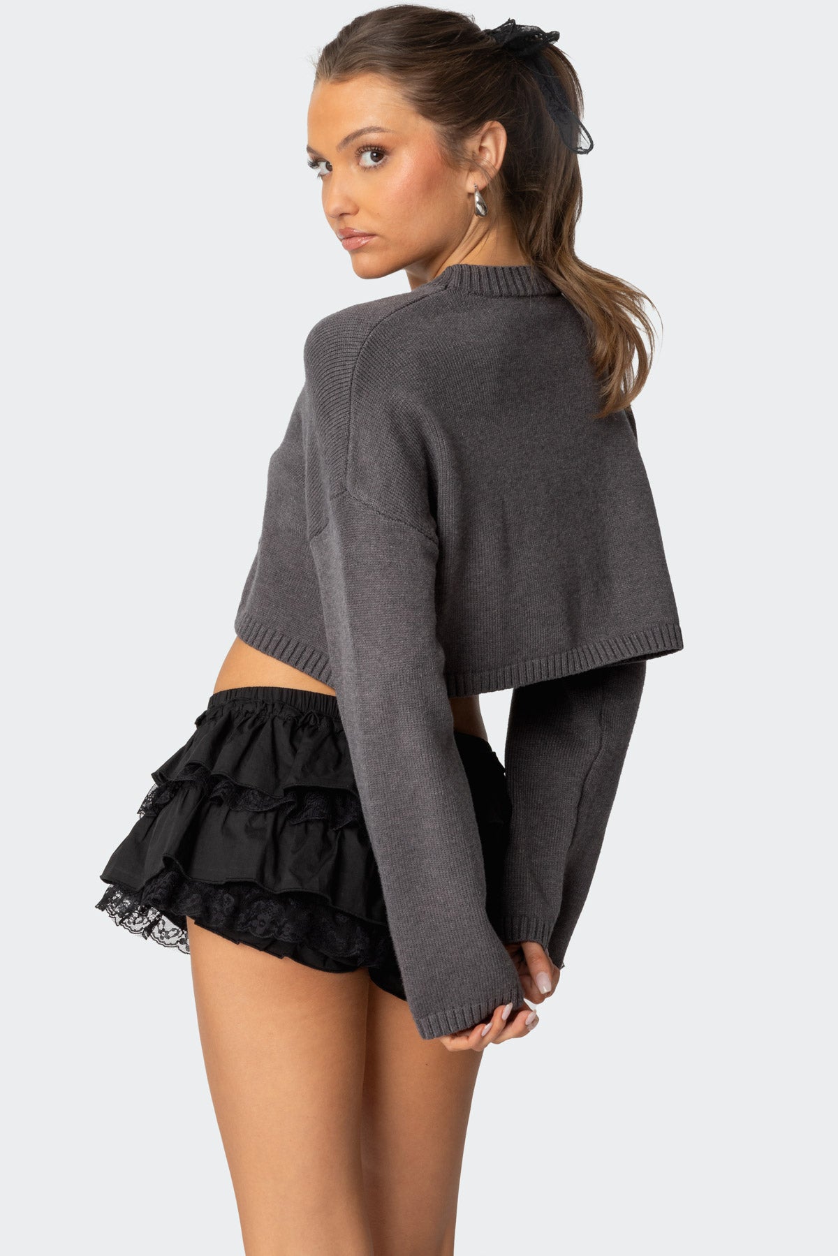 Knit Bow Cropped Sweater-Milans Time