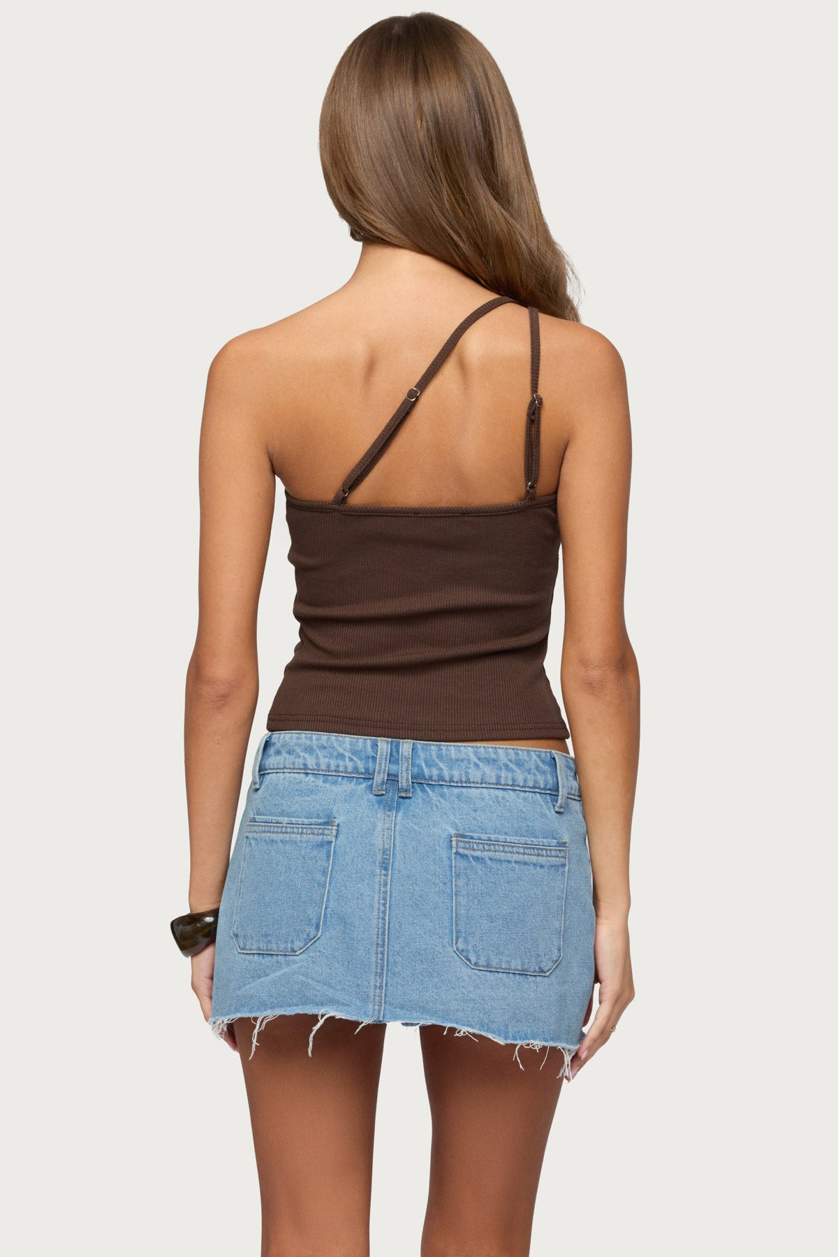Calista Ribbed One Shoulder Top-Milans Time