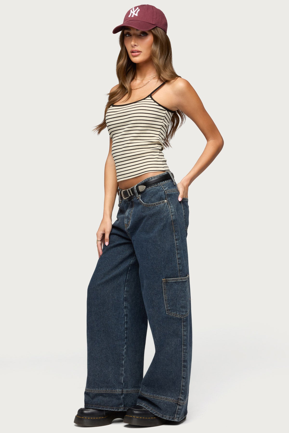 Gretta Striped Ribbed Tank Top-Milans Time