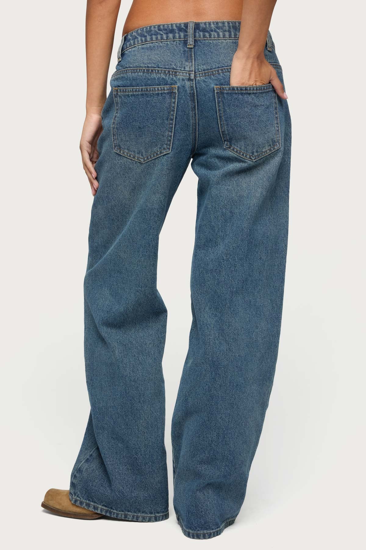 Charla Stud Low Rise Baggy Jeans-Milans Time