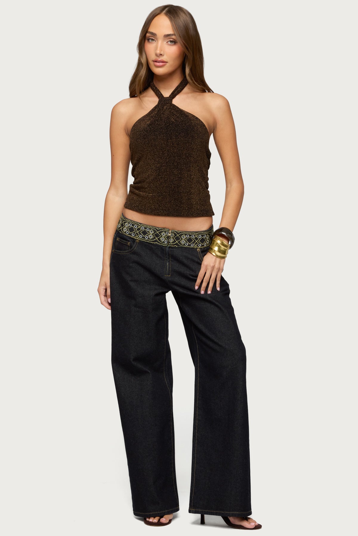 Katalya Glitter Halter Top-Milans Time