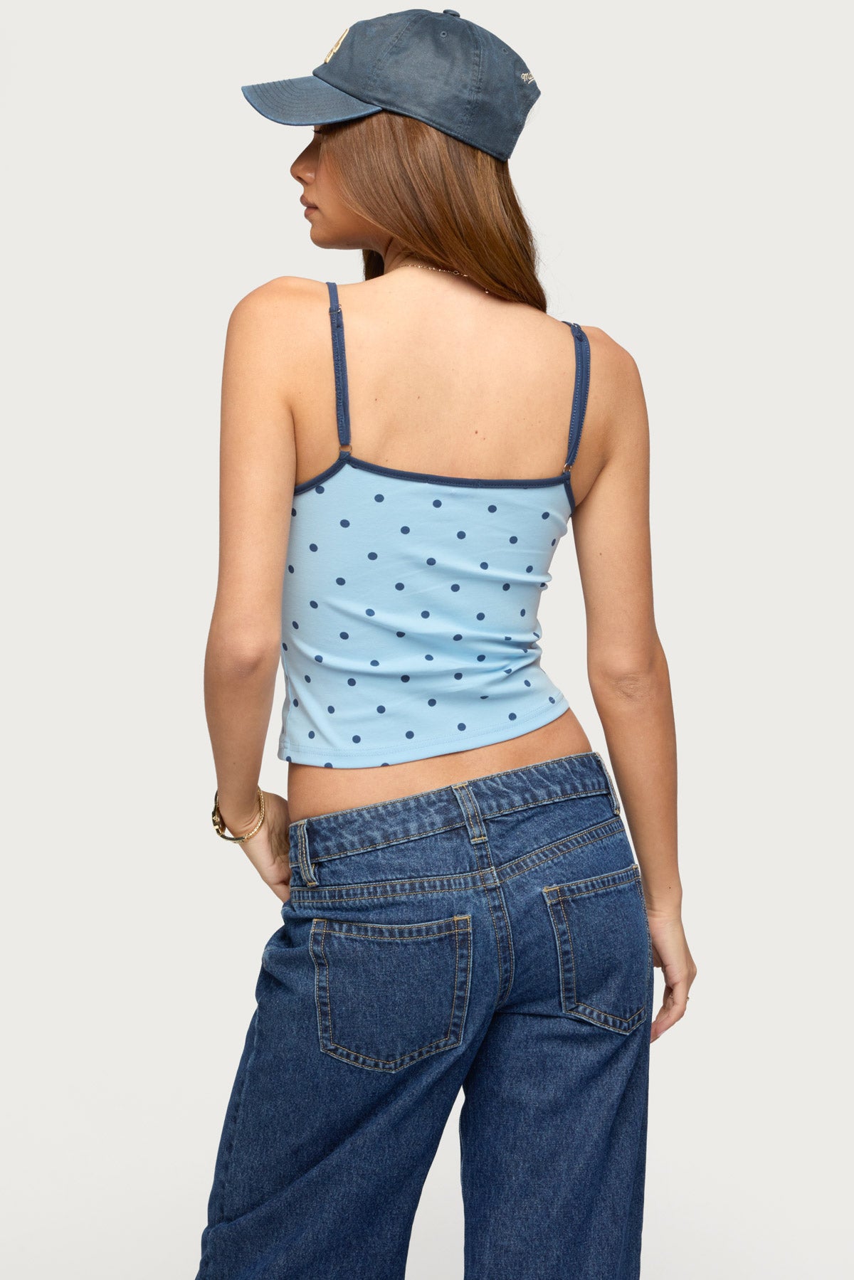 Carlah Contrast Polka Dot Tank Top-Milans Time