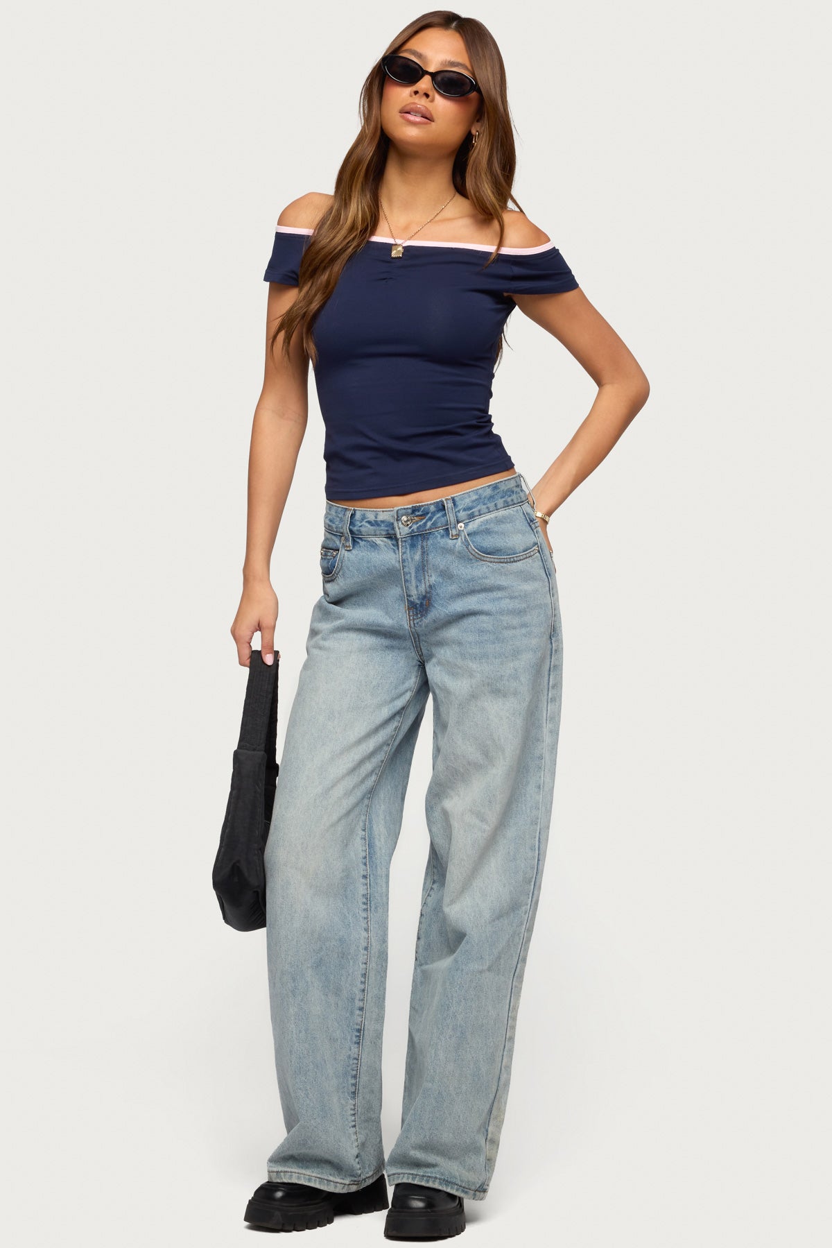 Dellah Contrast Off Shoulder Top-Milans Time