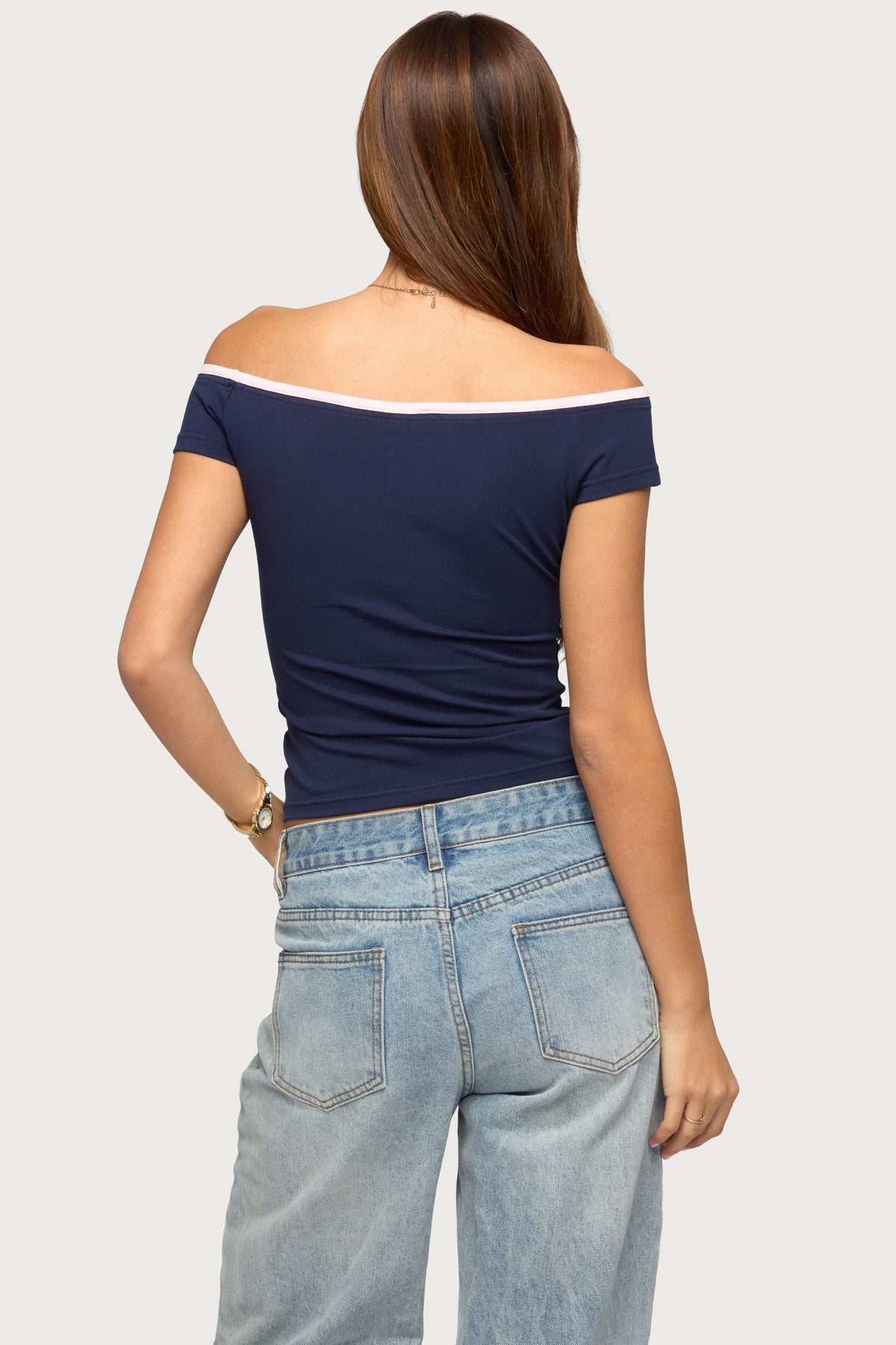 Dellah Contrast Off Shoulder Top-Milans Time