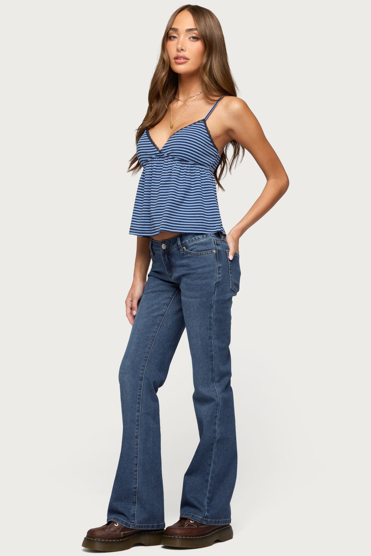 Orietta Striped Babydoll Top-Milans Time