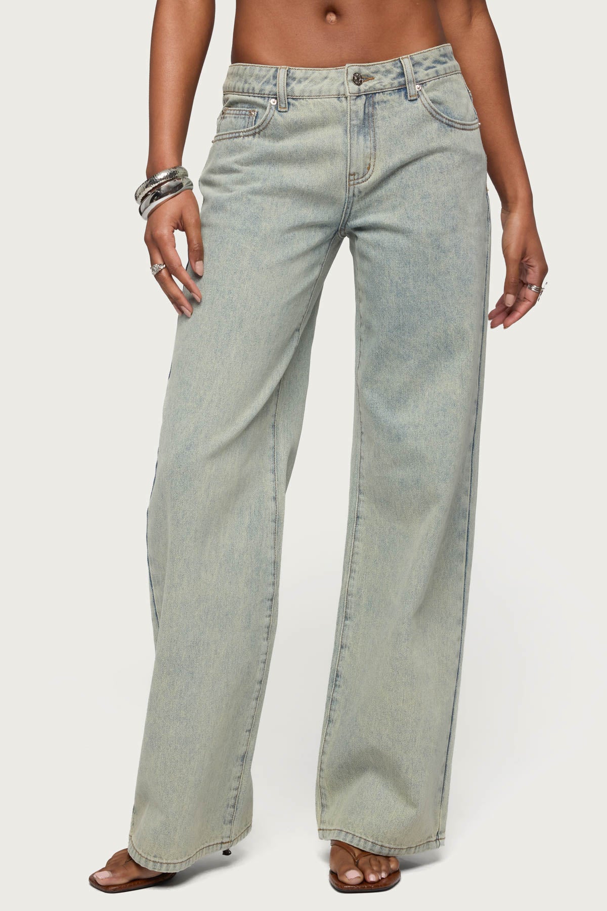 Tall Magda Acid Wash Low Rise Baggy Jeans-Milans Time