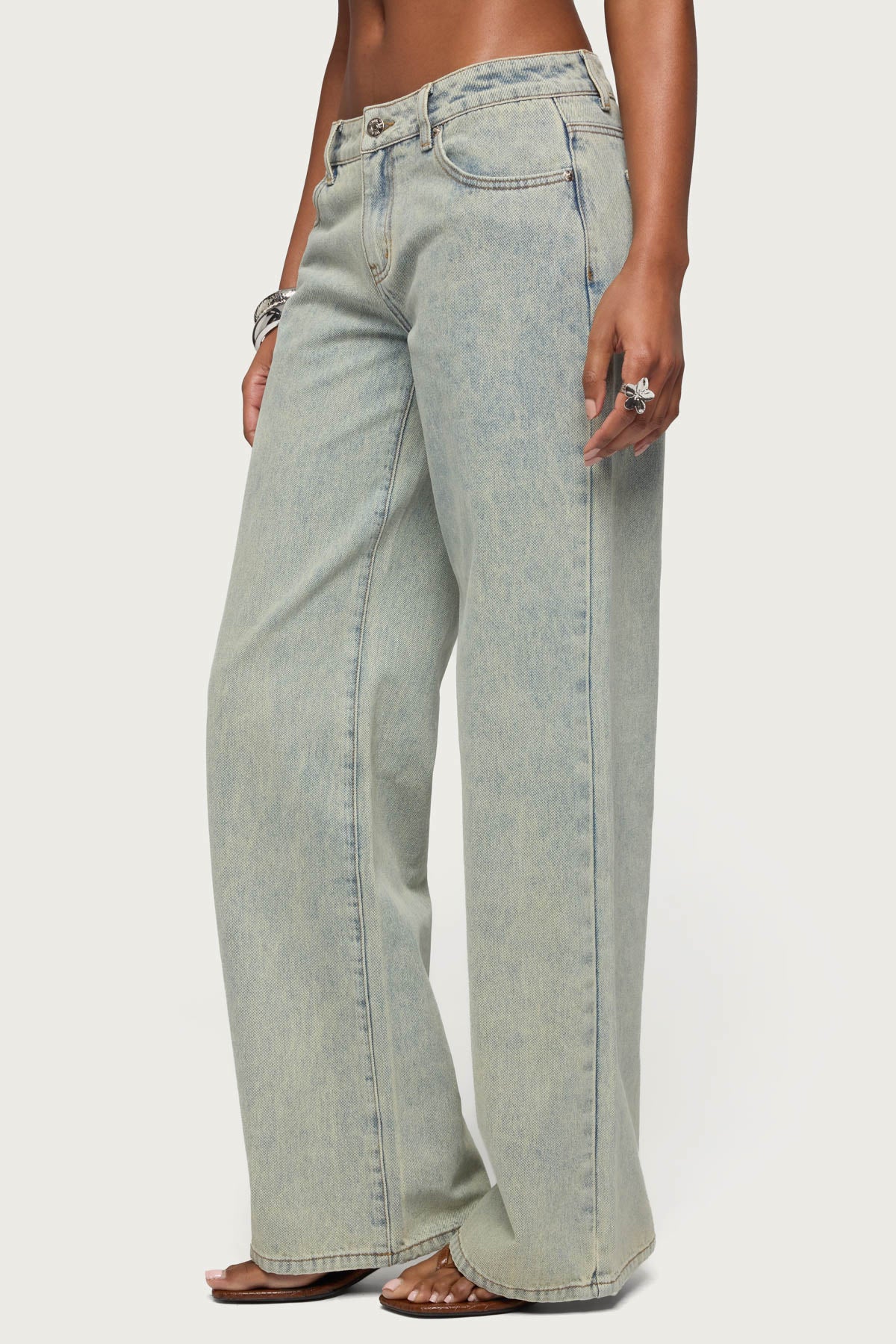 Tall Magda Acid Wash Low Rise Baggy Jeans-Milans Time