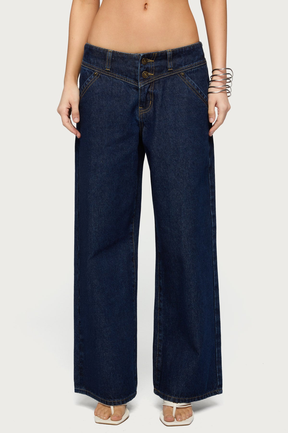 Petite Meredith Low Rise Wide Leg Jeans-Milans Time