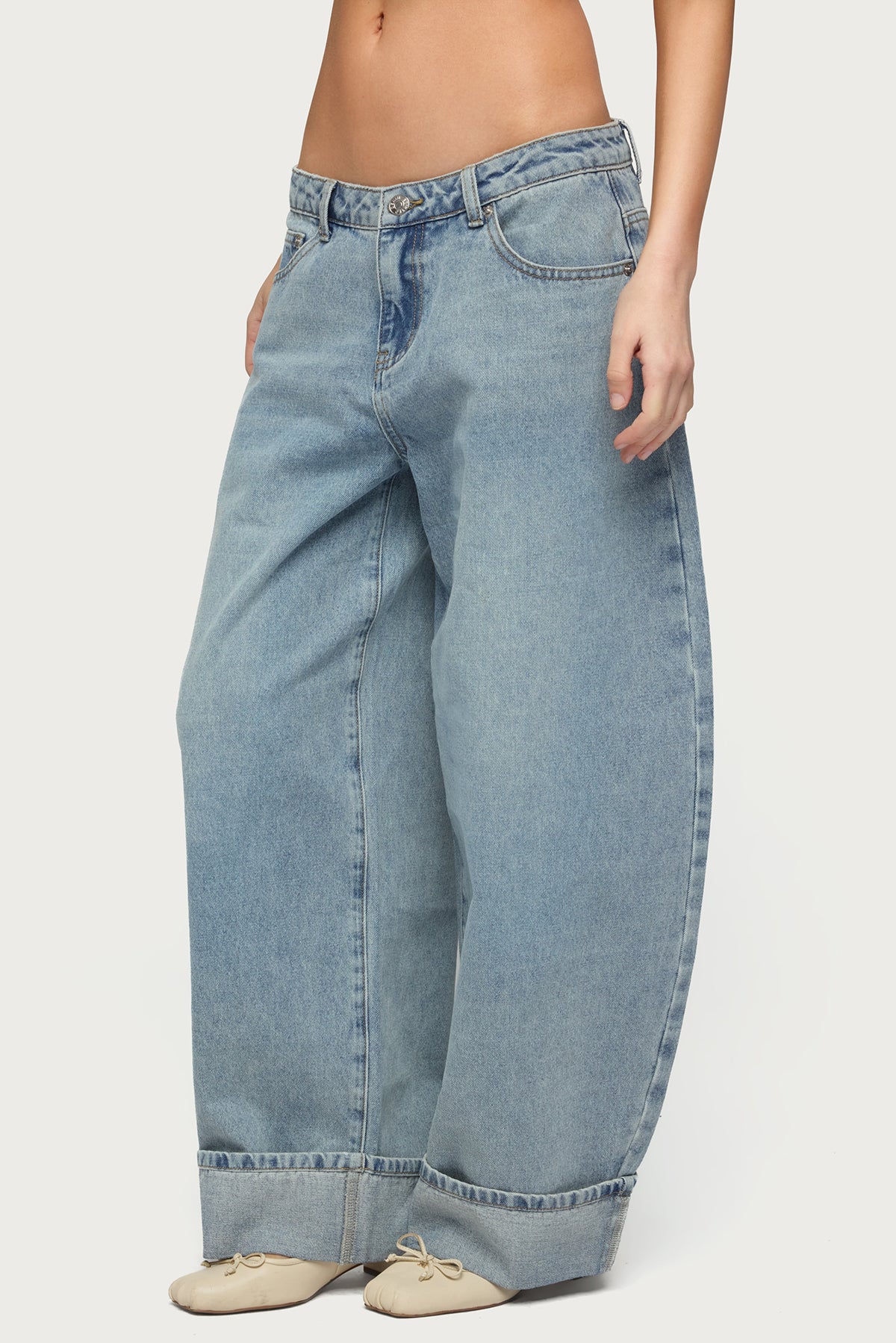 Petite Kella Low Rise Baggy Jeans-Milans Time