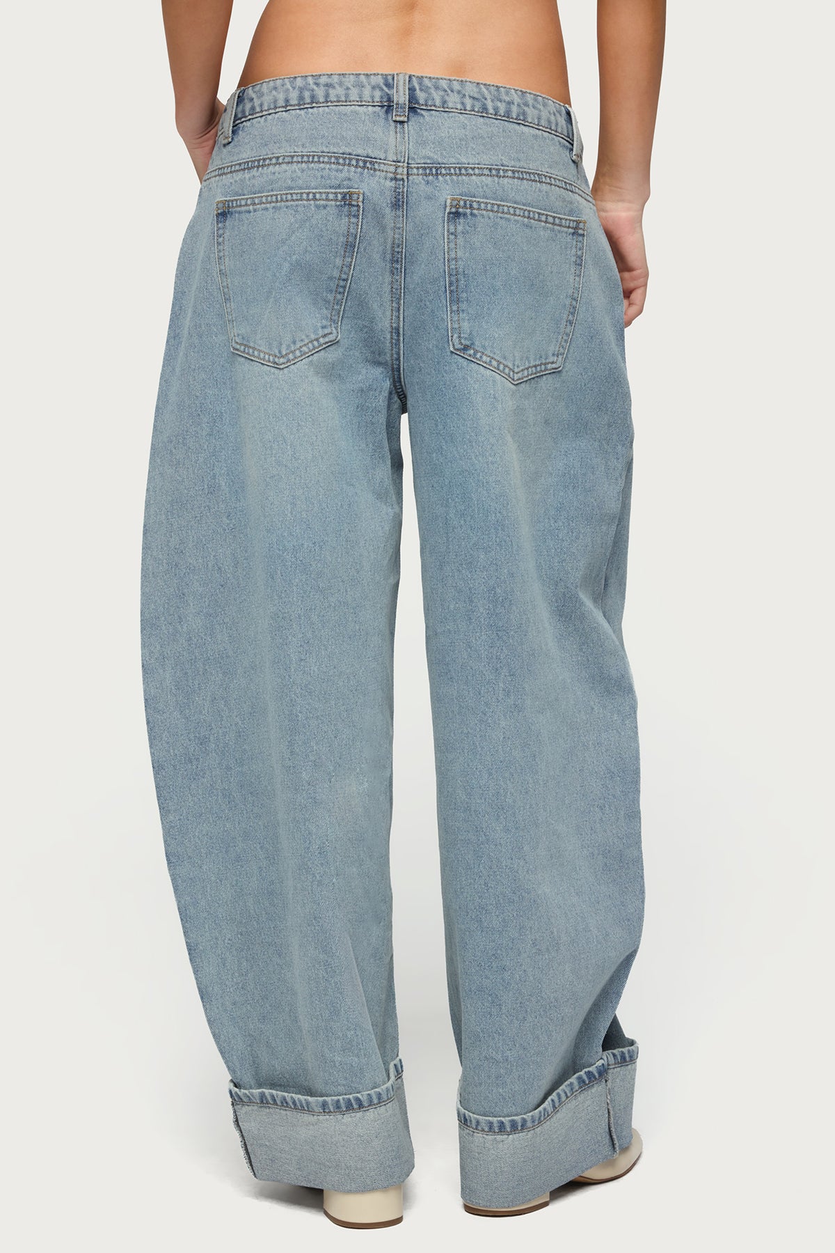 Petite Kella Low Rise Baggy Jeans-Milans Time