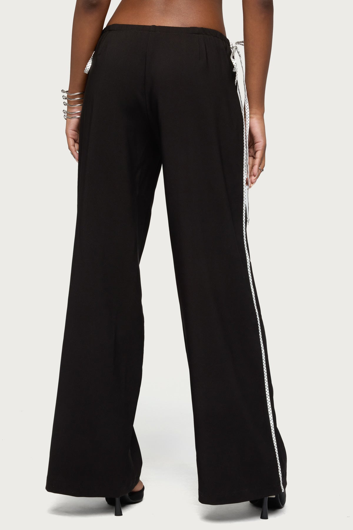 Mikah Dotted Ribbon Wide Leg Pants-Milans Time