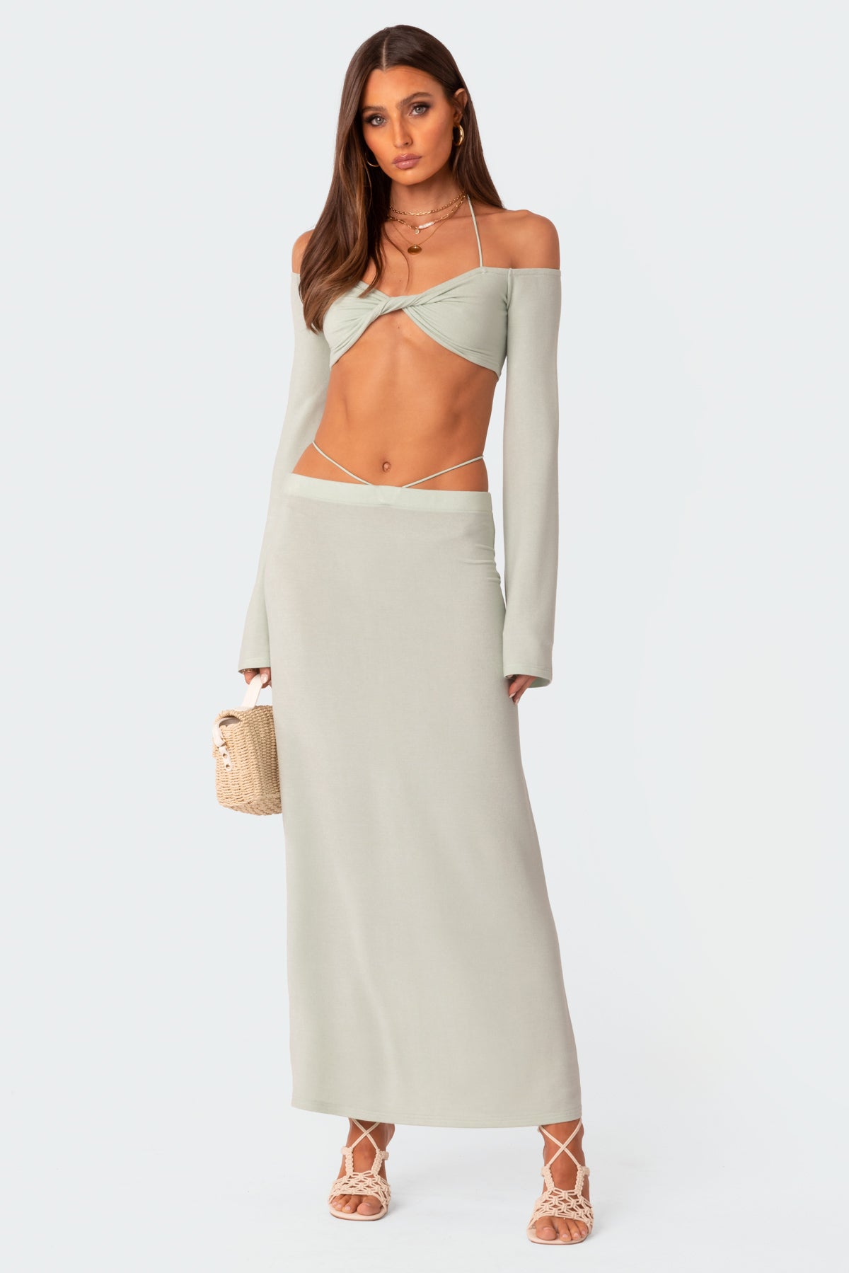 Celeste Off Shoulder Twist Crop Top-Milans Time