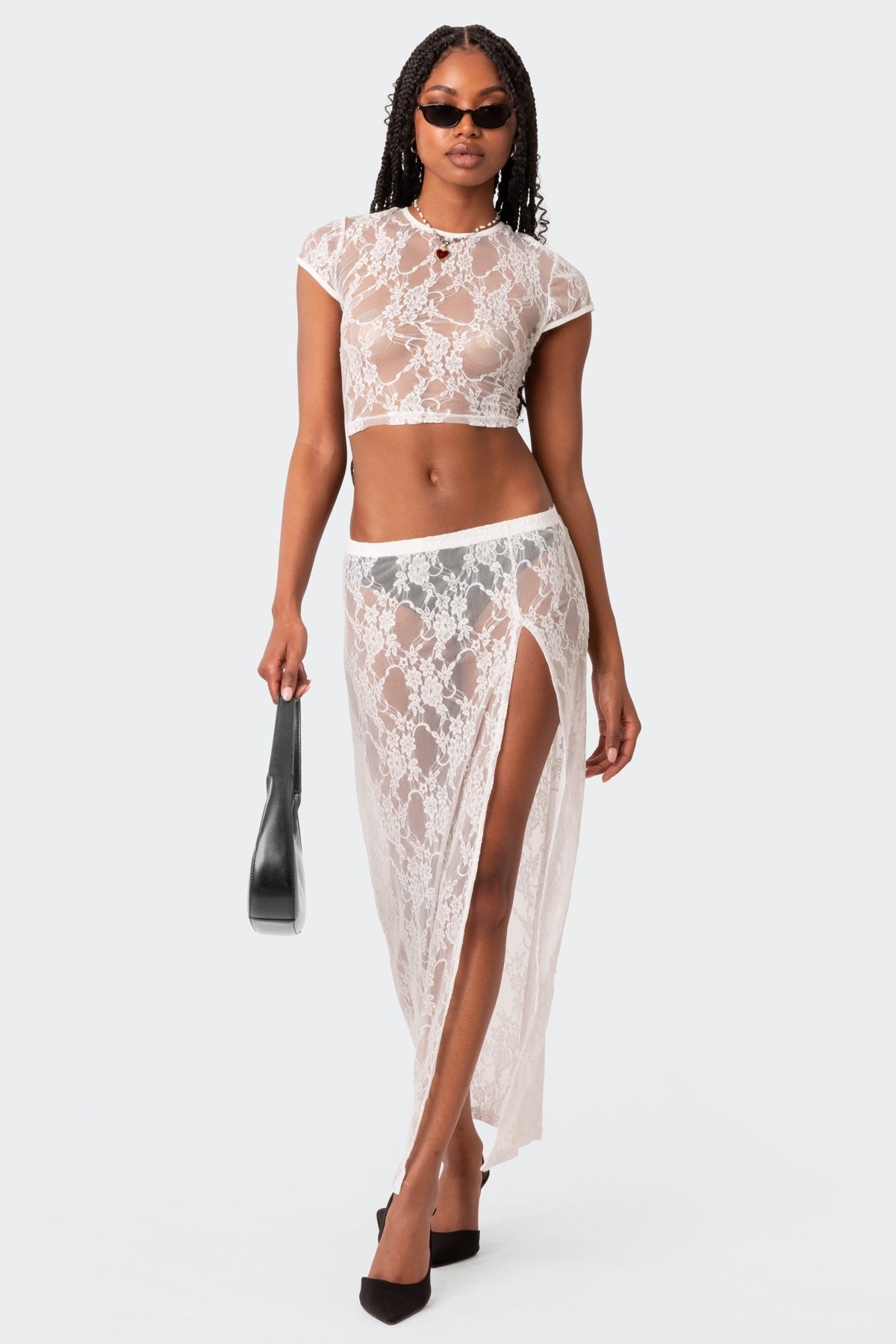 Aura Open Back Sheer Lace Crop Top-Milans Time