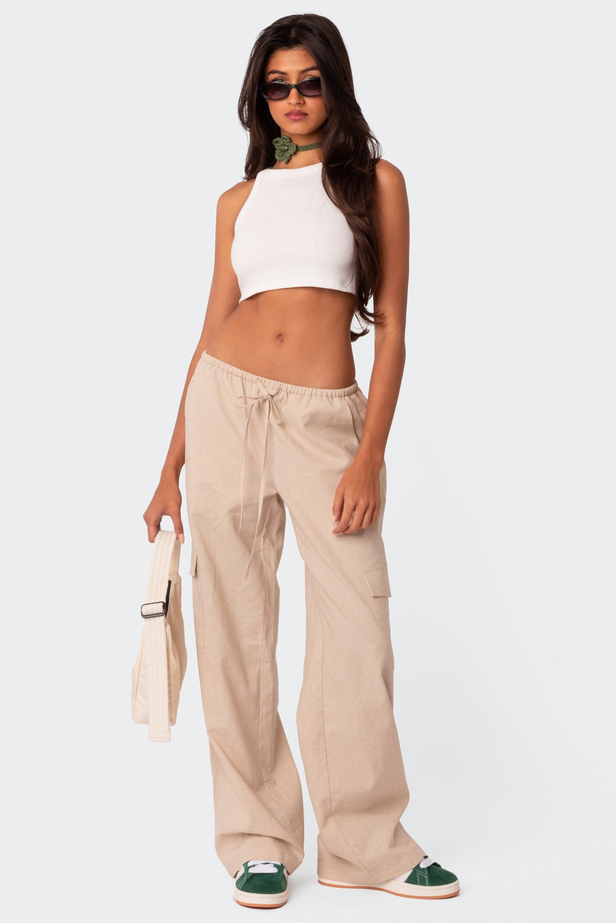 Lyric Linen Look Cargo Pants-Milans Time