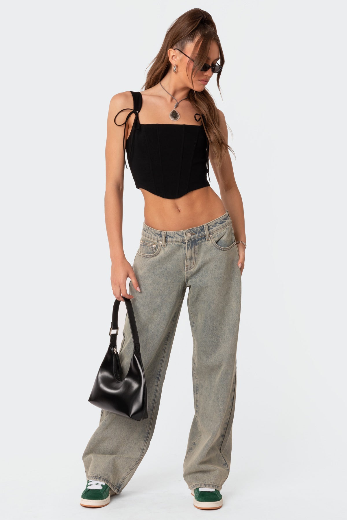 Magda Acid Wash Low Rise Baggy Jeans-Milans Time